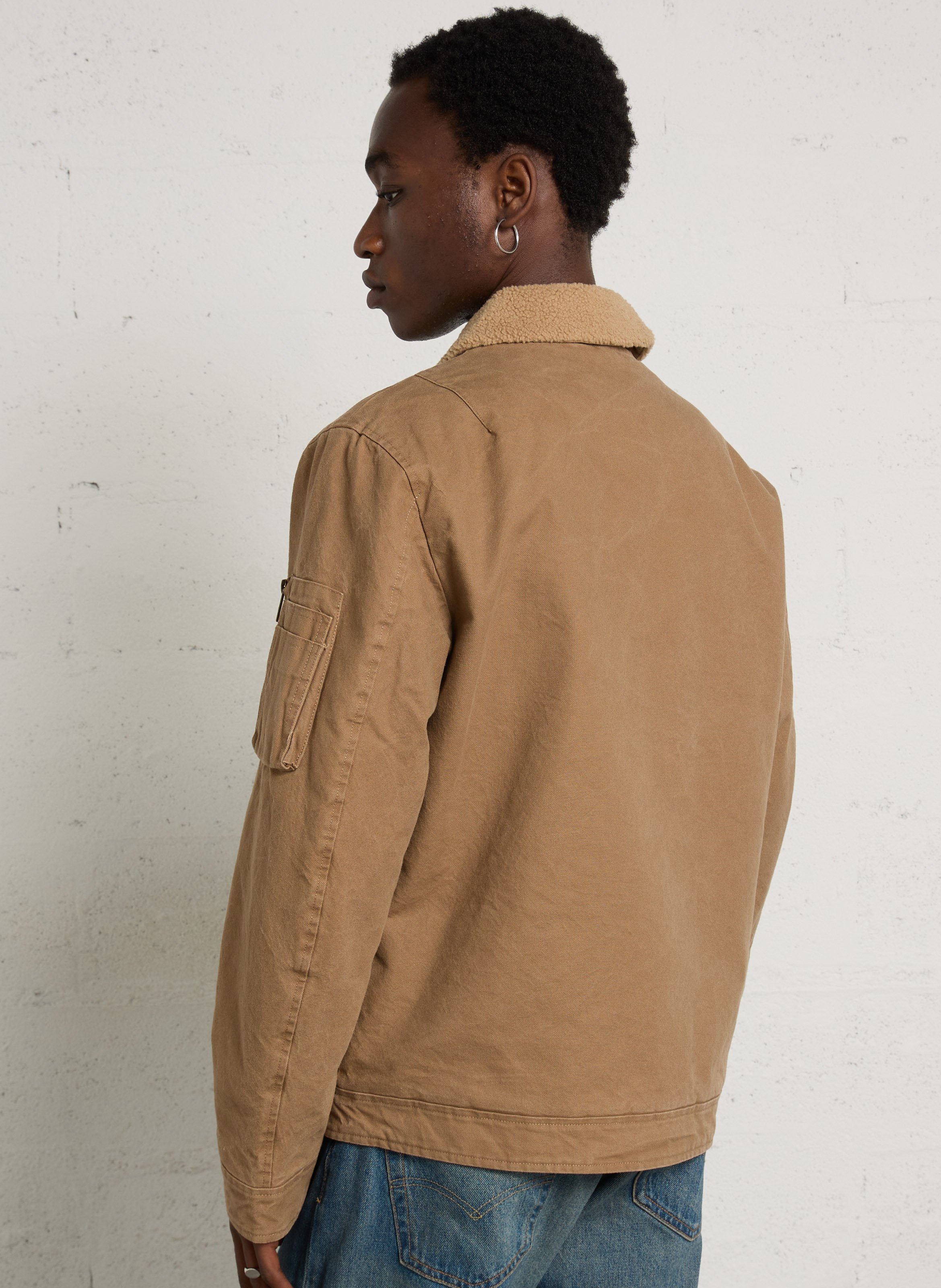 Blouson droit uni en coton BOMBERS ORIGINAL Marron