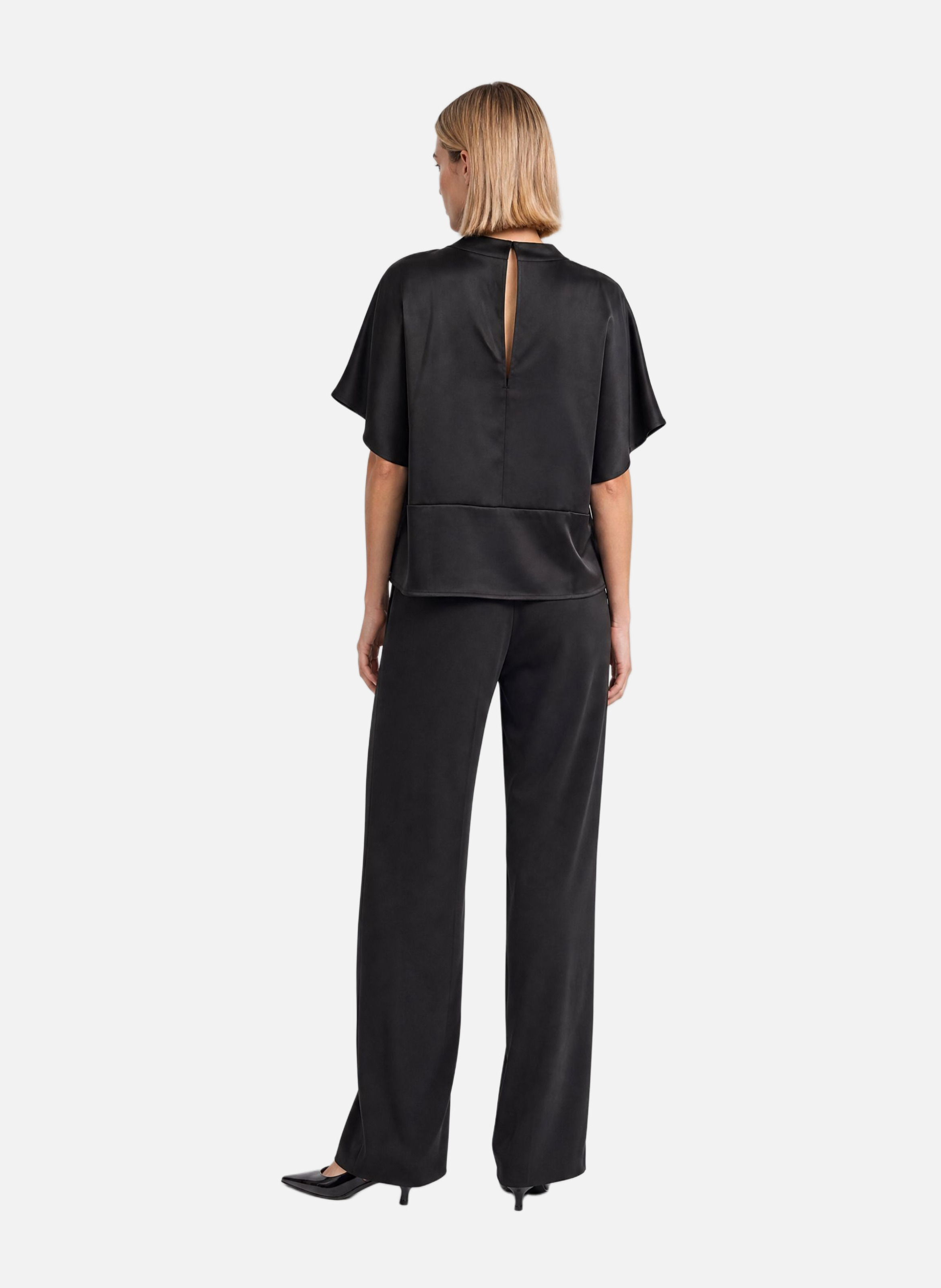 Satin top with lavallière tie THE KOOPLES Black