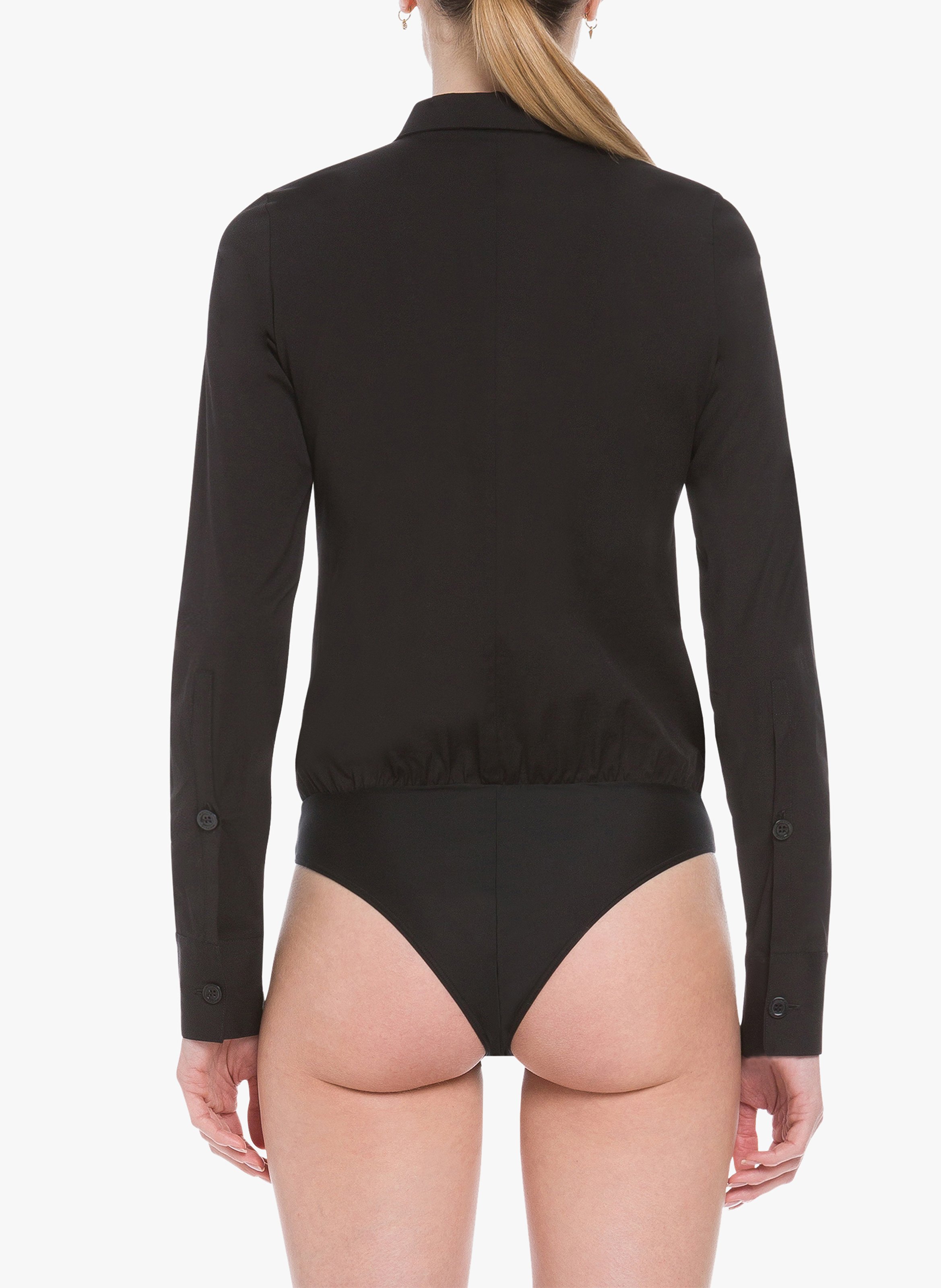 Body in popeline di cotone WOLFORD Nero