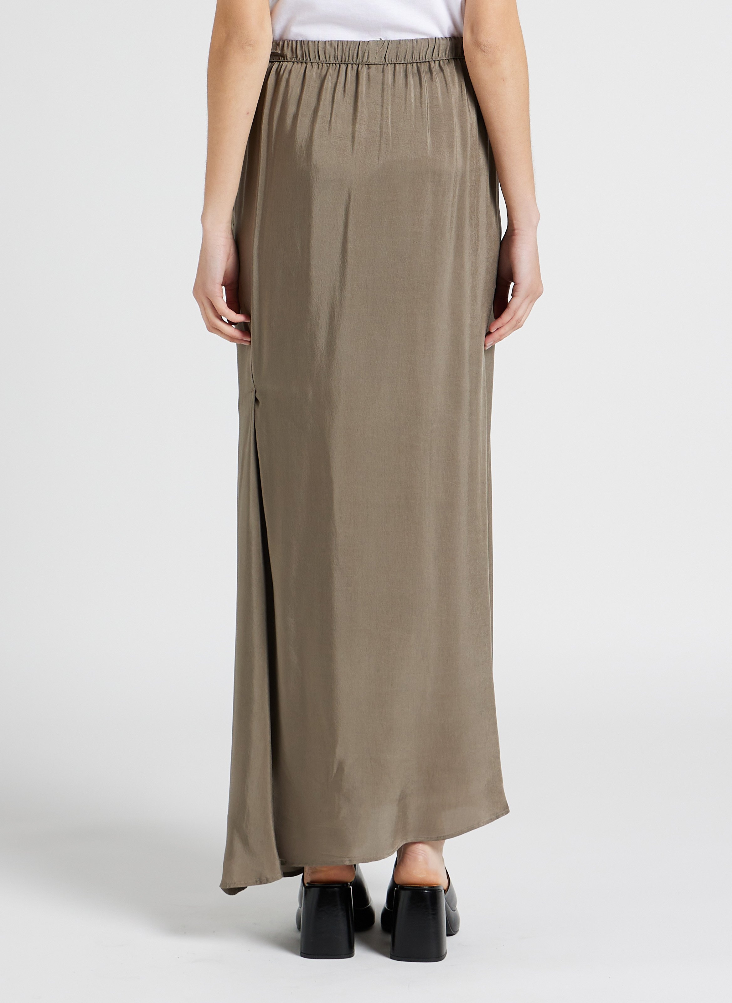 Lange, asymmetrische rok HUMANOID Bruin