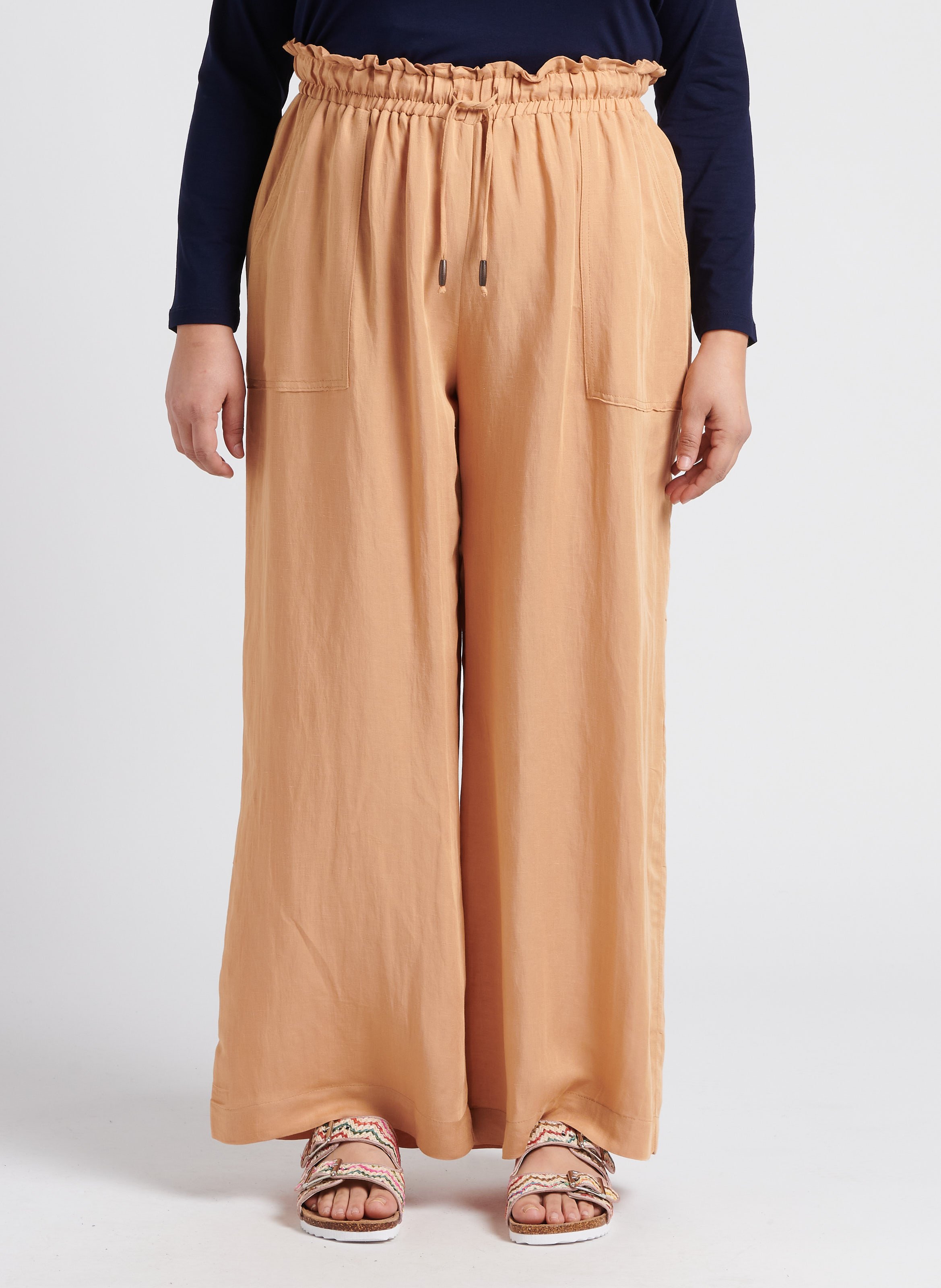 Pantalon large  MAT FASHION Beige