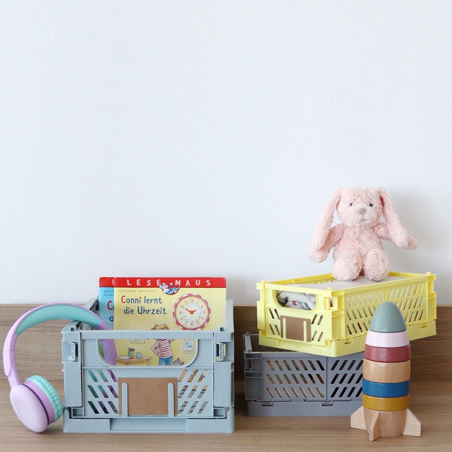 Storage boxes, set of 3 KINDSGUT Yellow