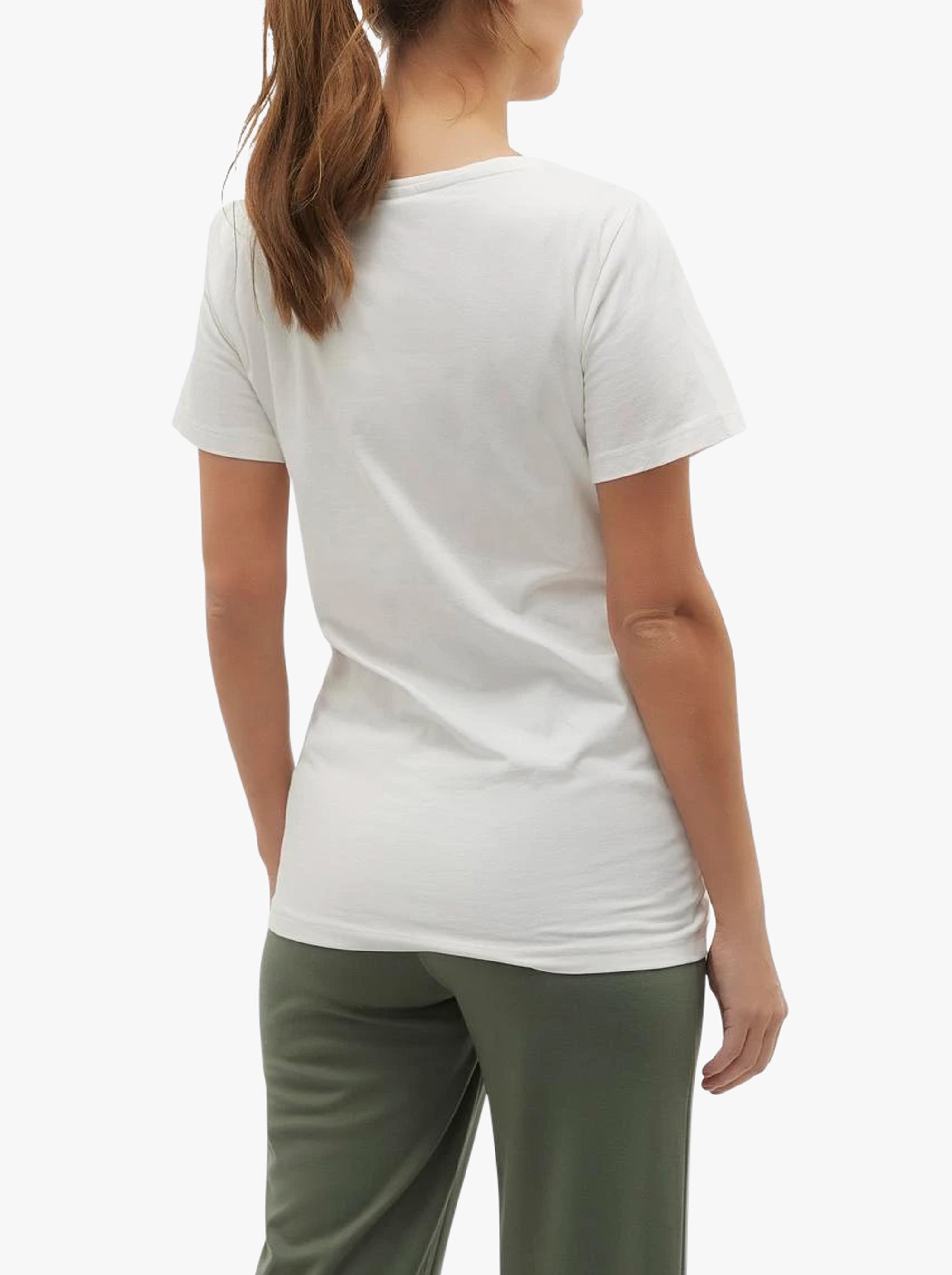Straight organic cotton-blend round-neck T-shirt MAMALICIOUS White