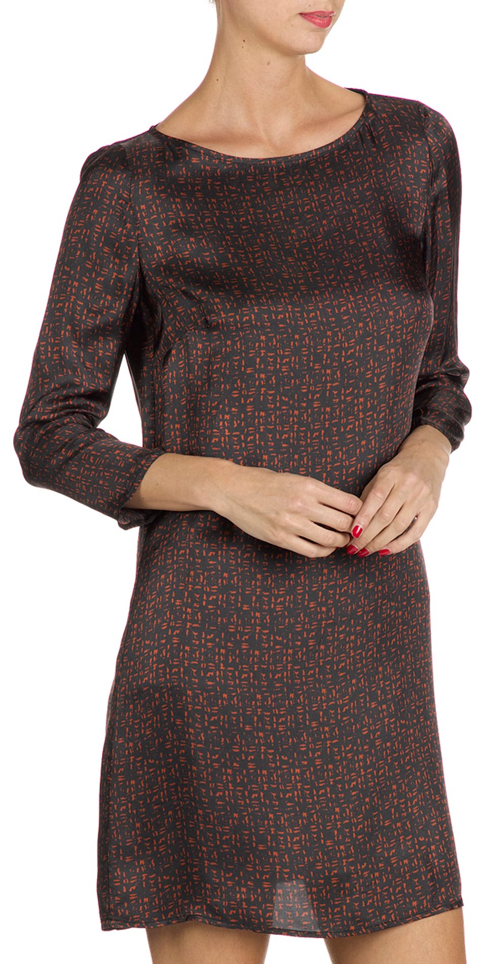 Printed straight dress ATTIC AND BARN Blue