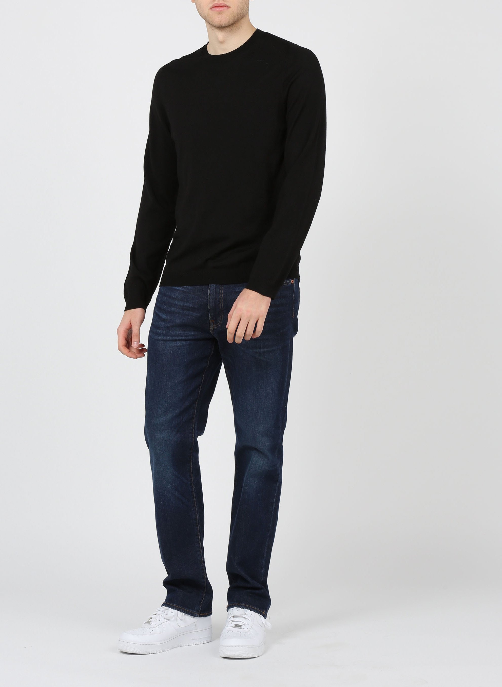 Rundhalspullover aus Wolle, Regular Fit AU PRINTEMPS PARIS Schwarz