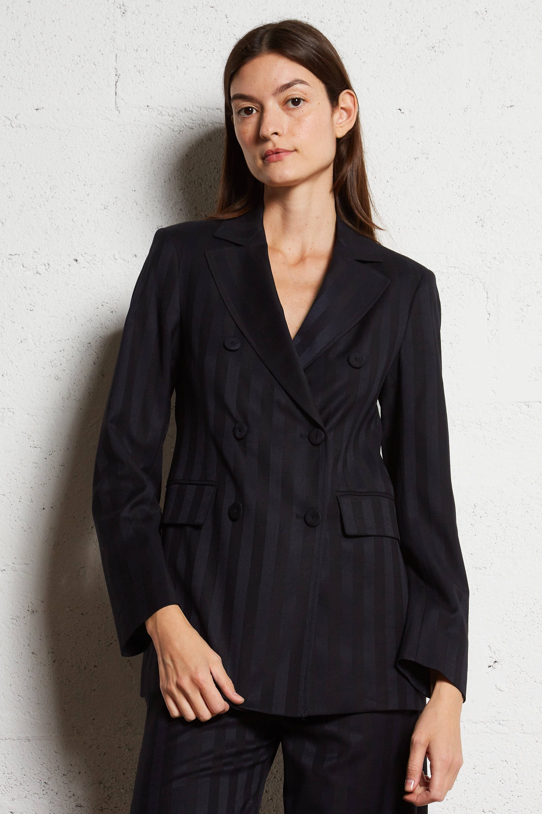 Veste de tailleur droite rayée  DIEGA Bleu