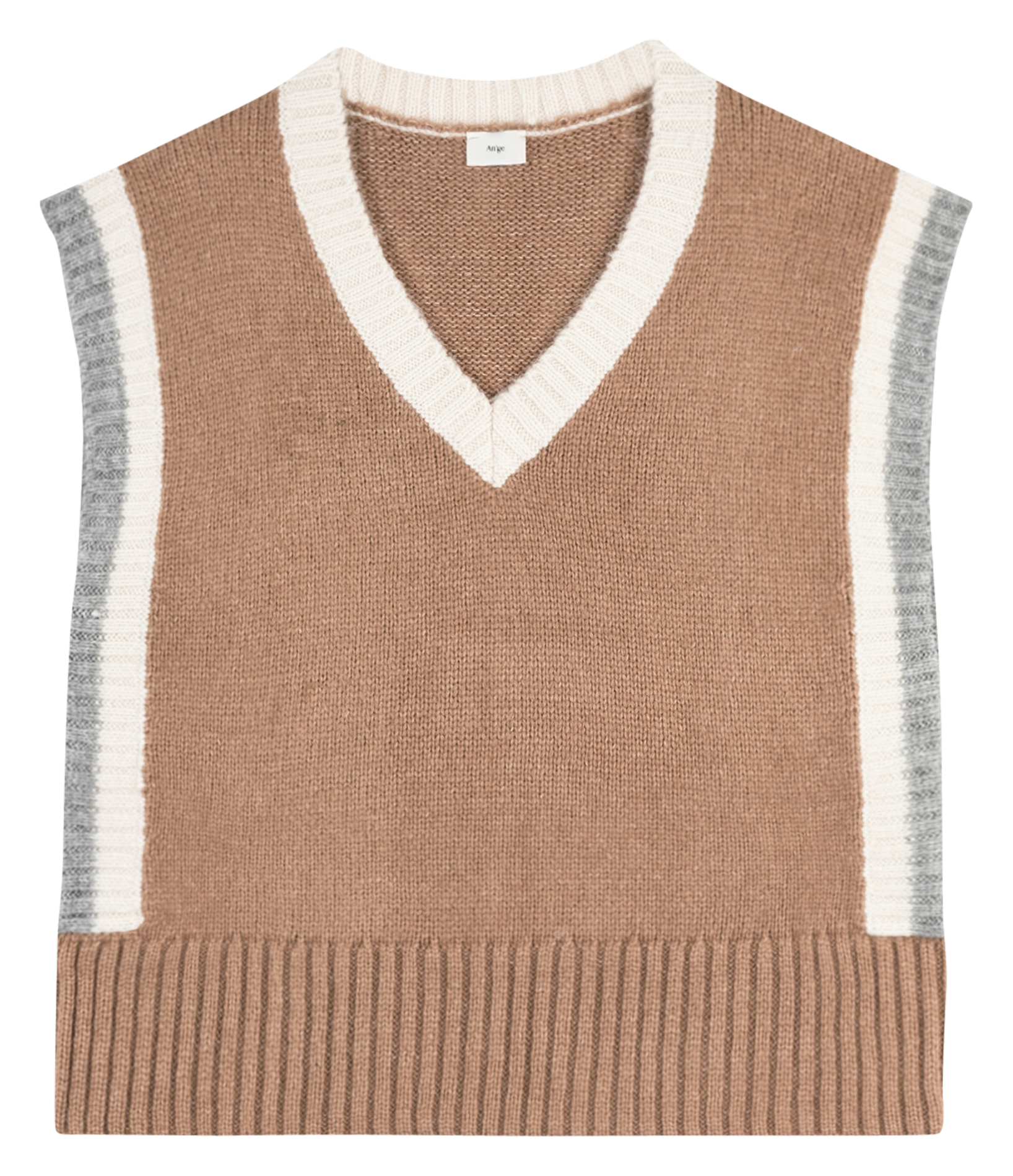 Pullover mit V-Ausschnitt AN'GE Braun