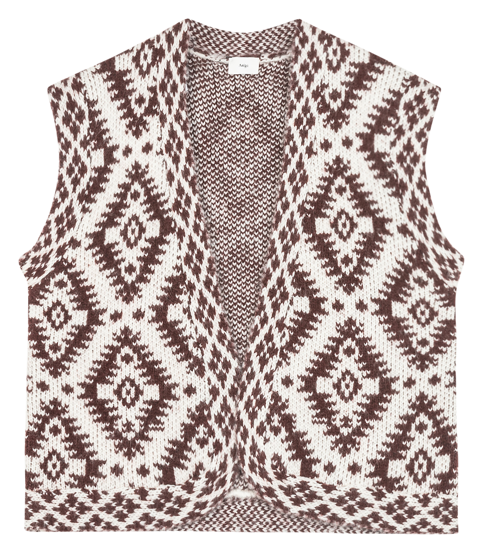 Jacquard-Cardigan AN'GE Schwarz