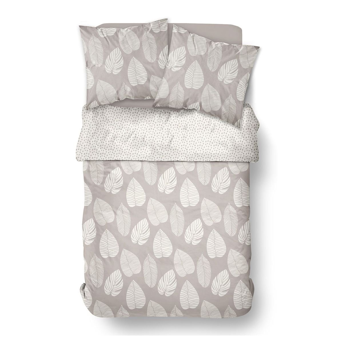 Zippered cotton printed bedding set TODAY LINGE DE MAISON Beige