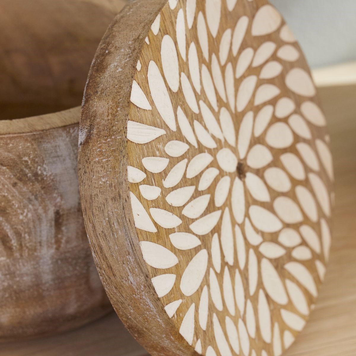 Set of 2 wooden boxes FACTORY Beige