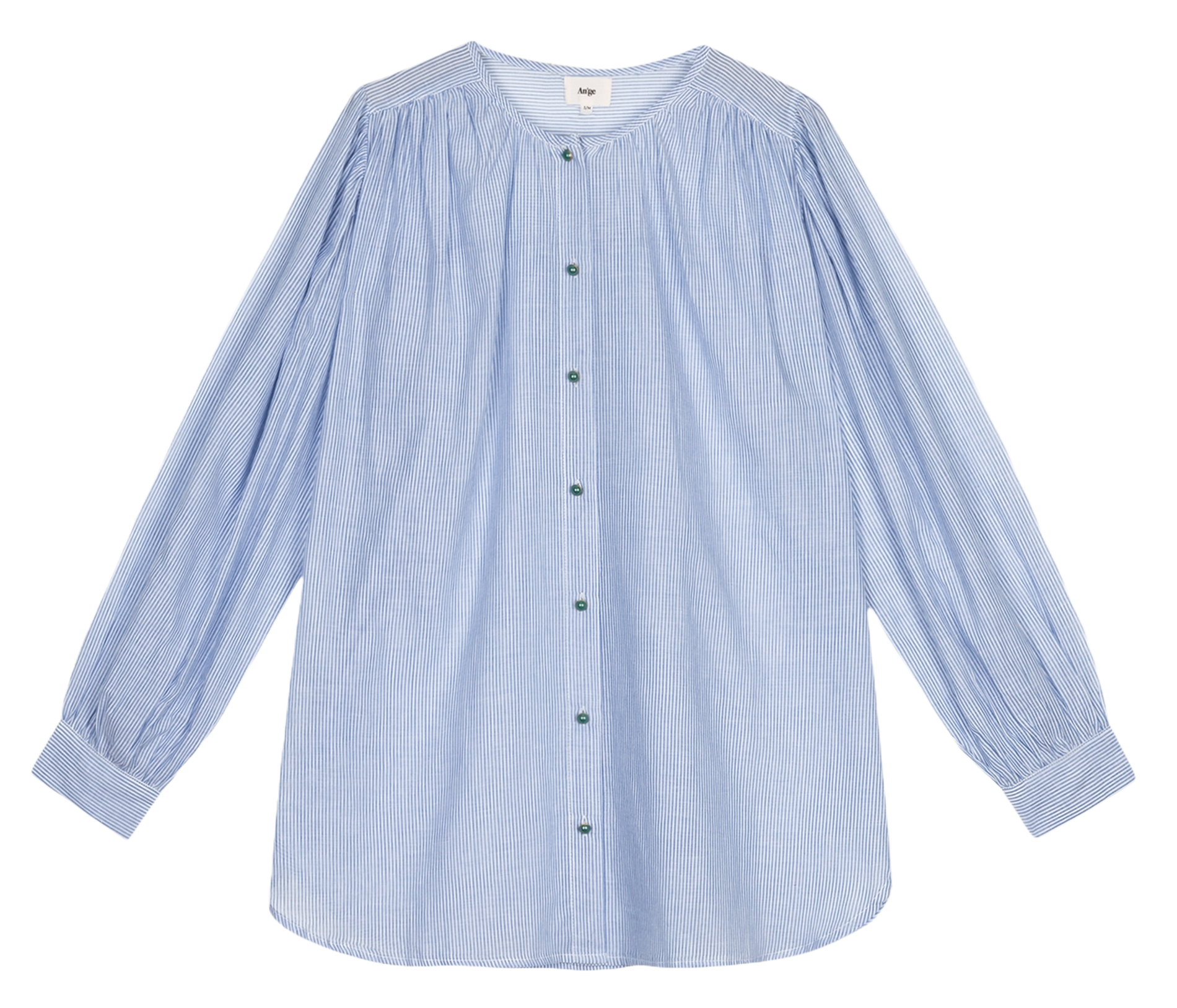 Celena striped cotton oversized shirt AN'GE Blue