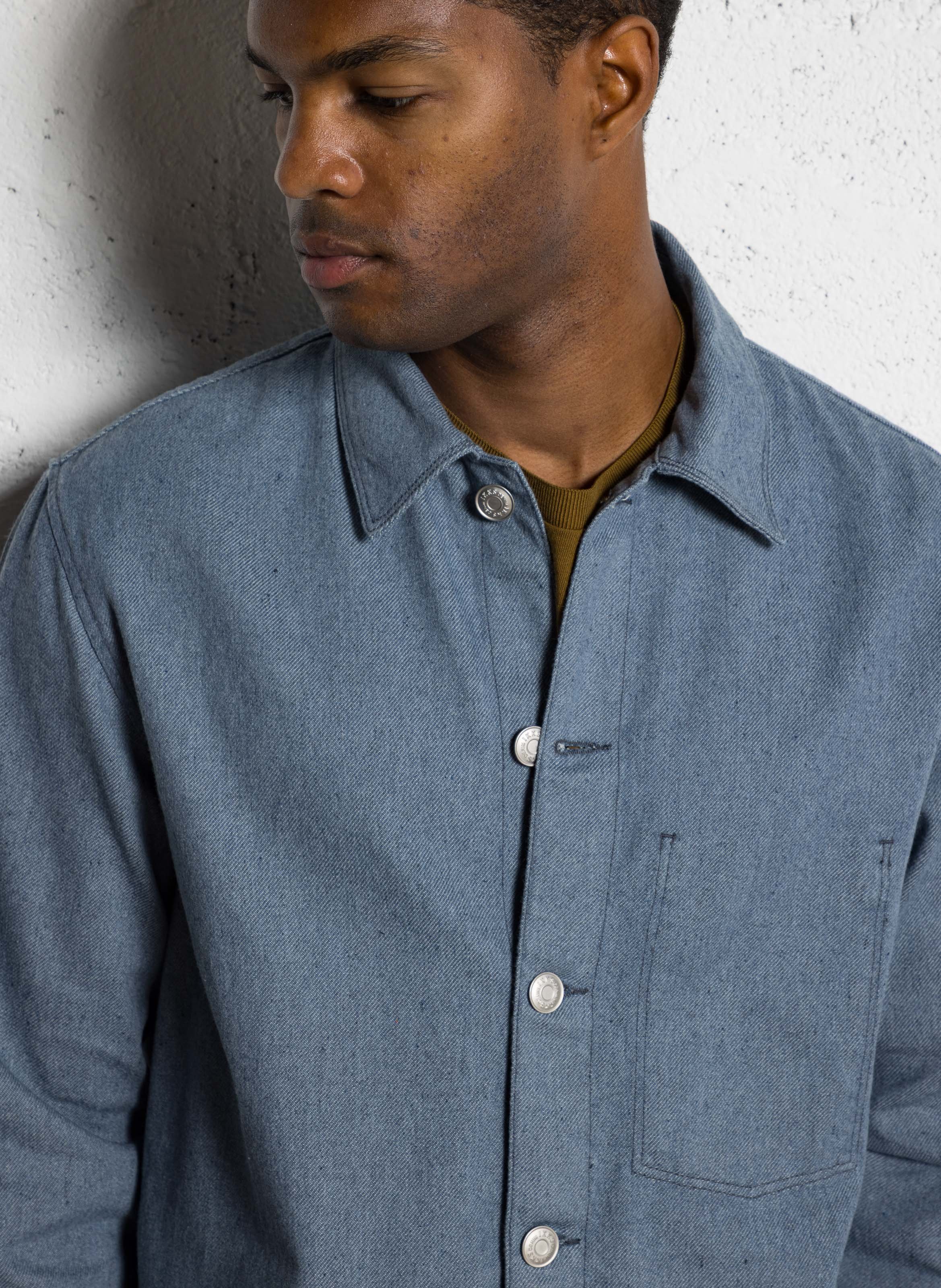 Straight denim jacket with a mottled effect IKKS Blue