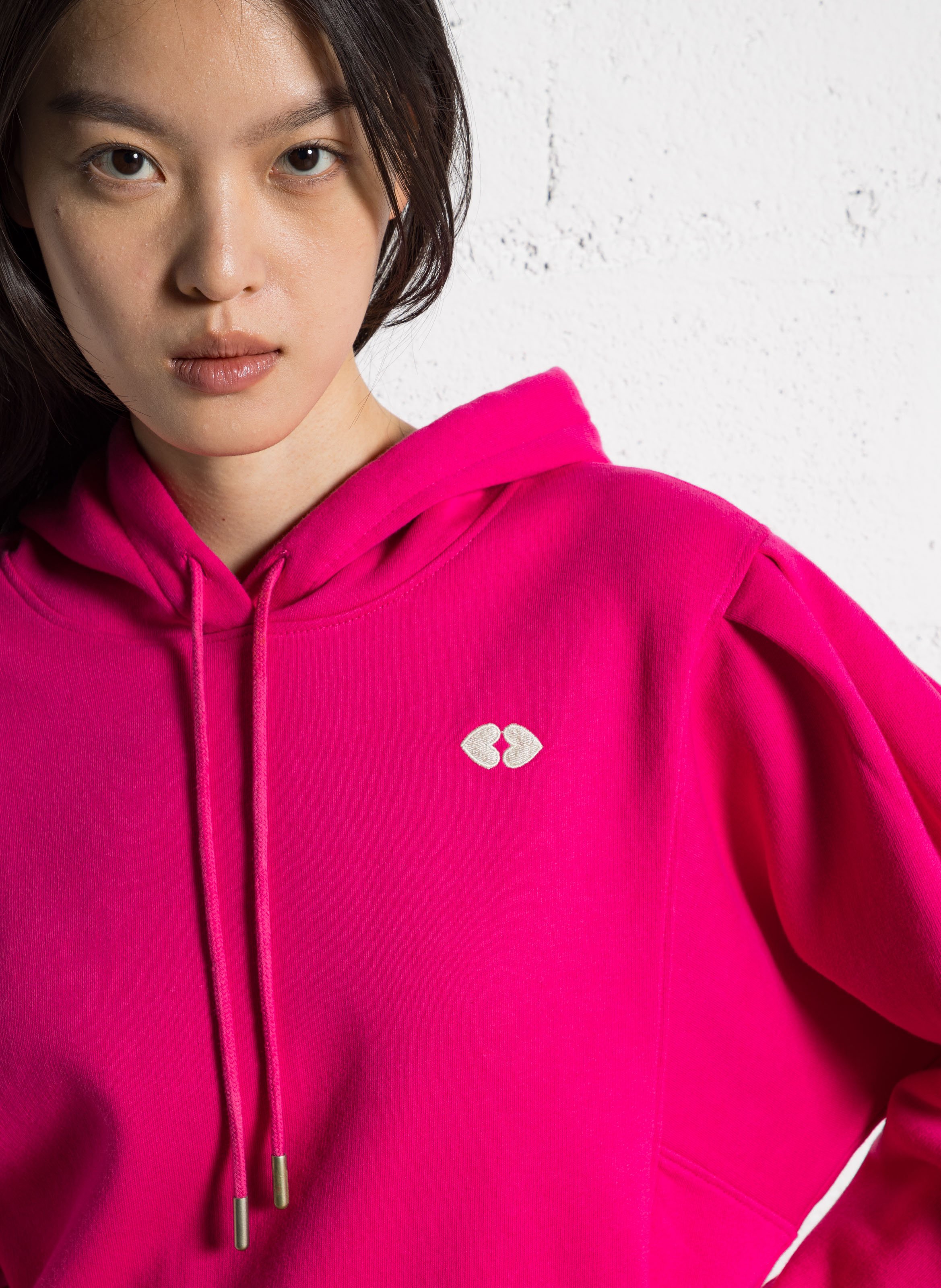 Sweat à capuche en coton mélangé I CODE Rose