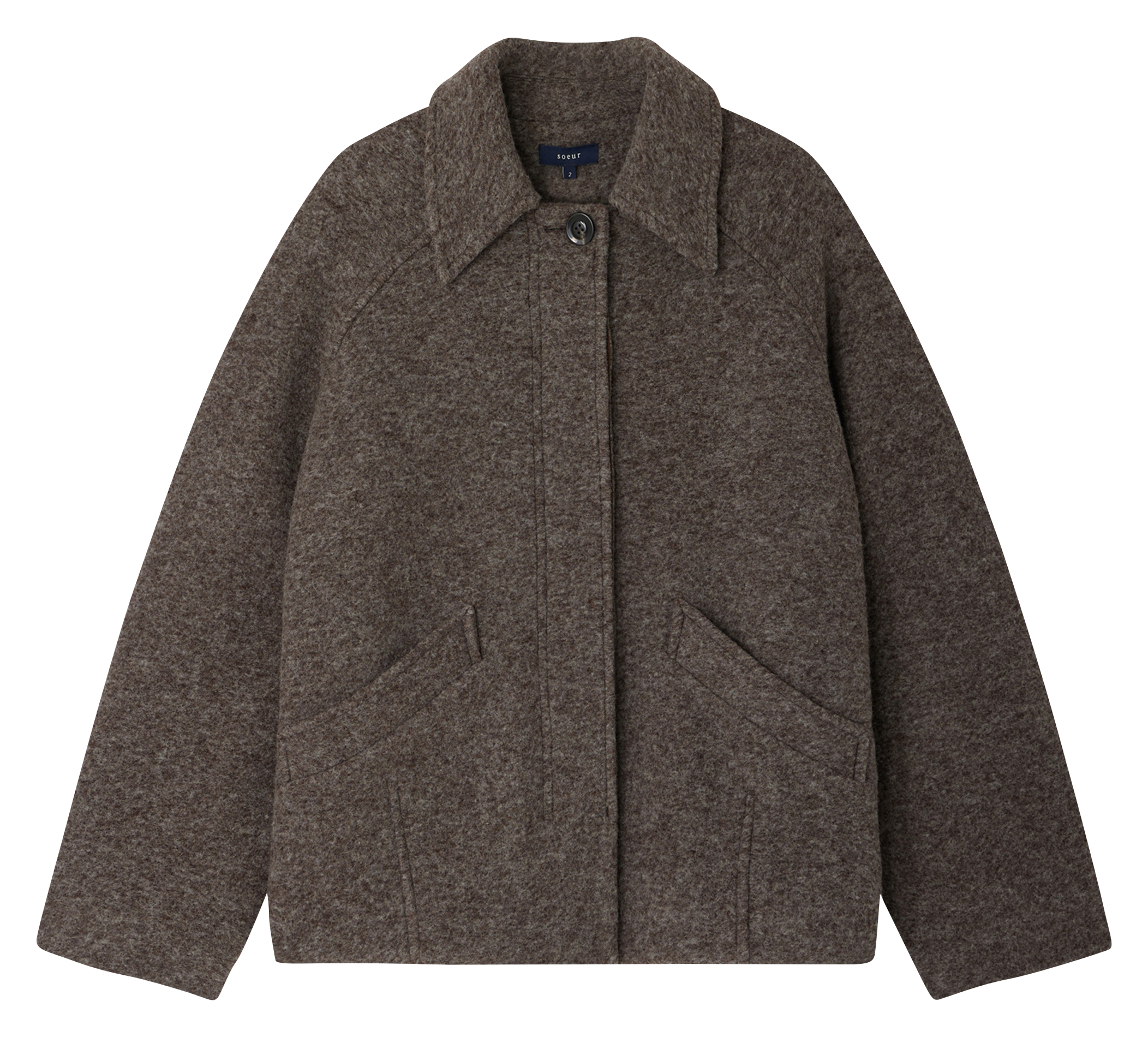 Manteau court en laine mélangée SOEUR Gris