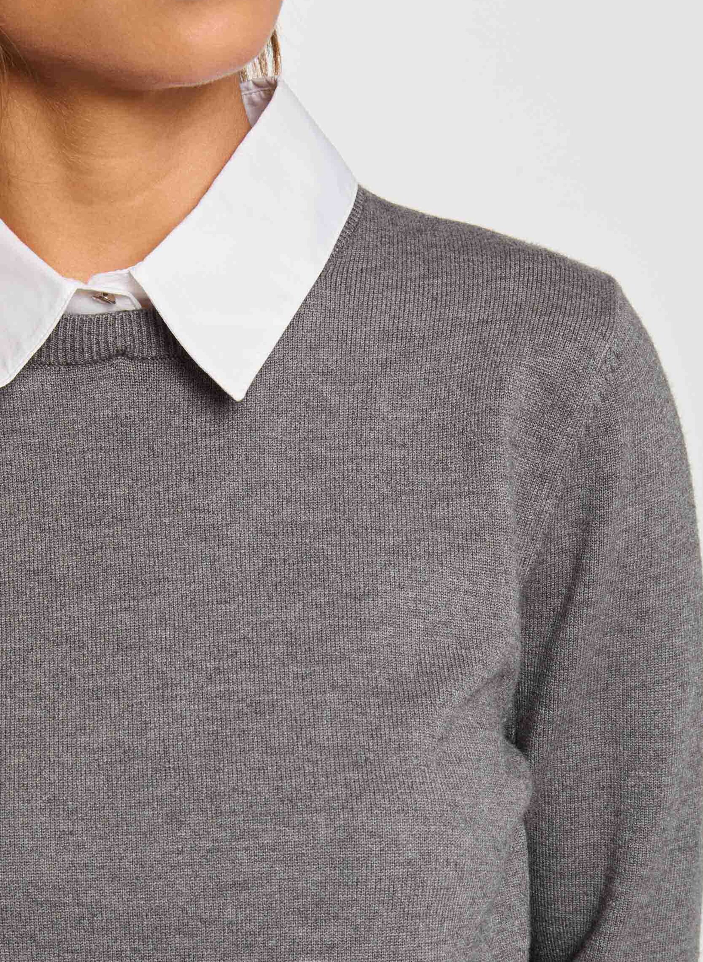 Pull col classique  MORGAN Gris