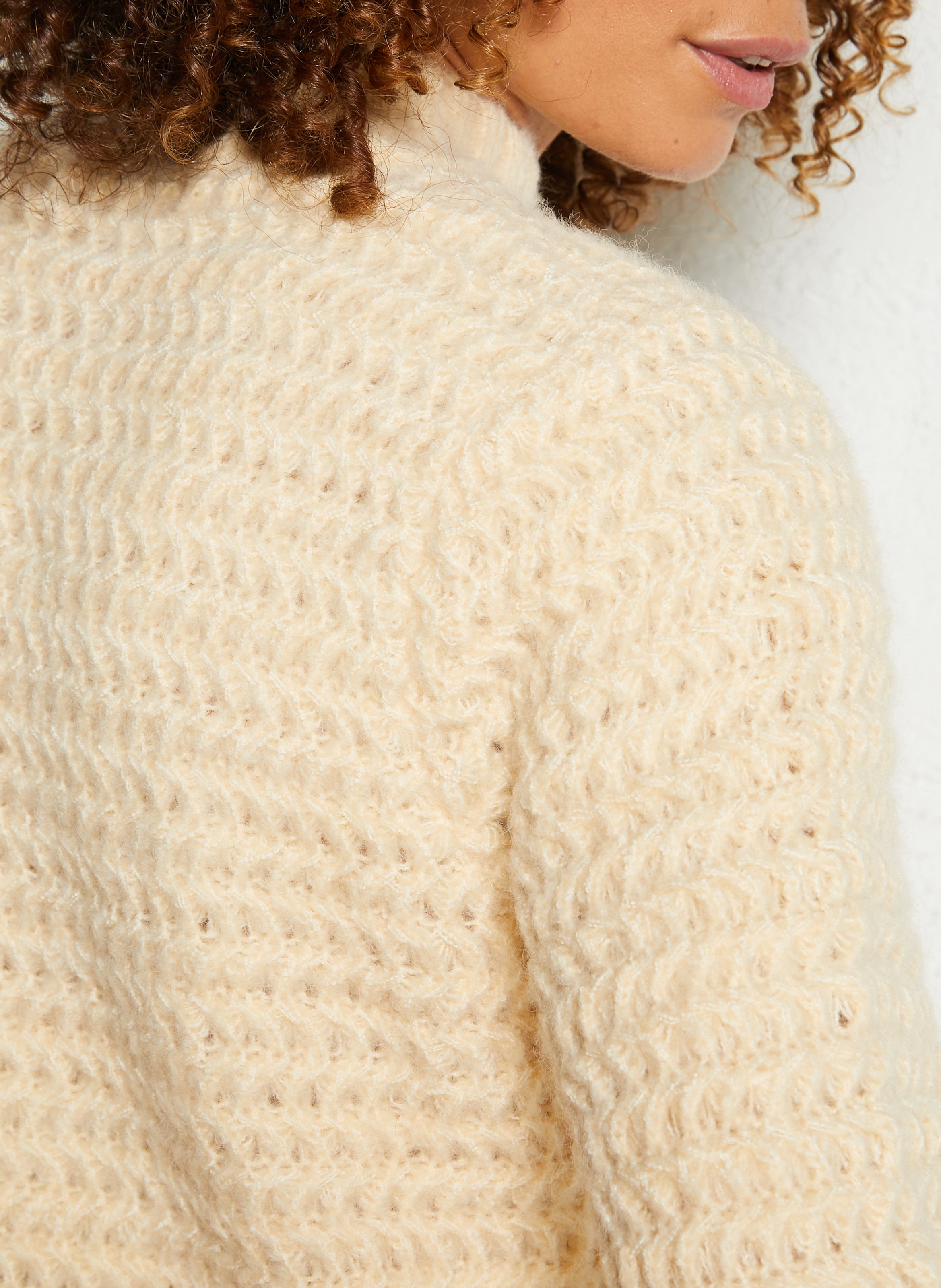 Pull droit col montant uni  SEE U SOON Blanc