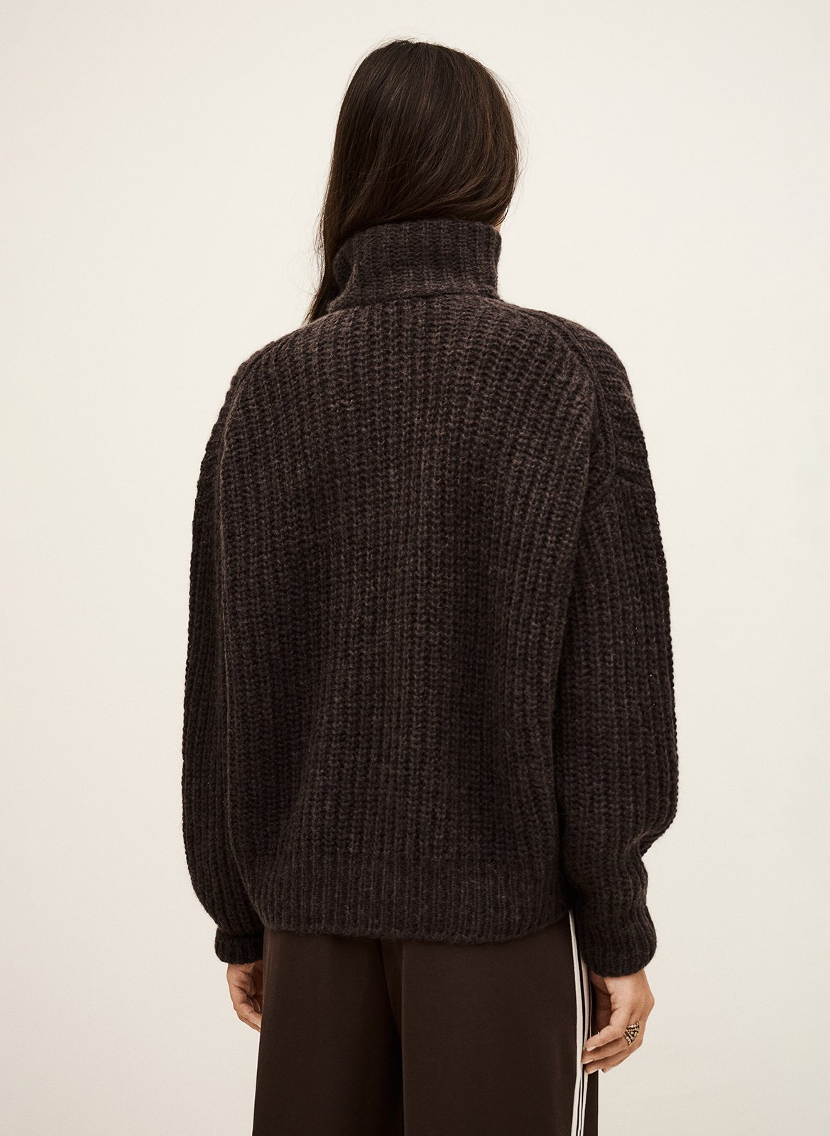 Pull col camionneur en laine mélangée  BA&SH Marron