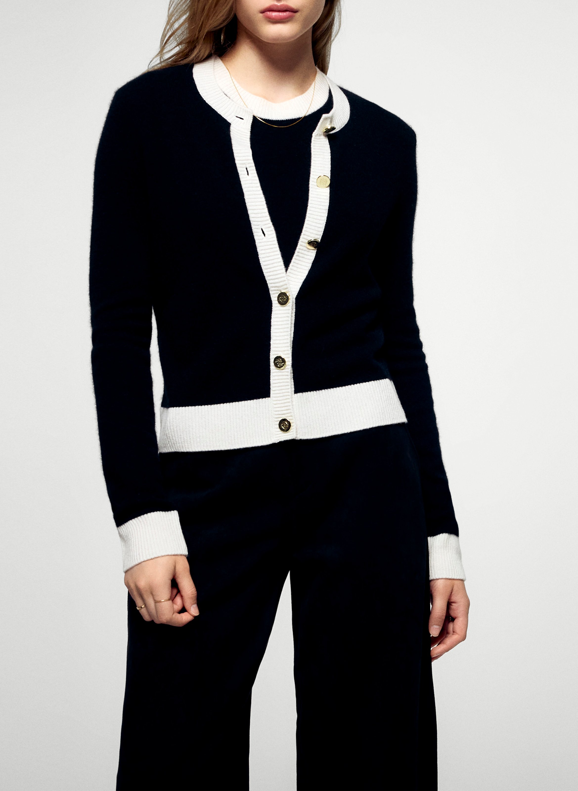 Round-neck cashmere cardigan FROM FUTURE Black