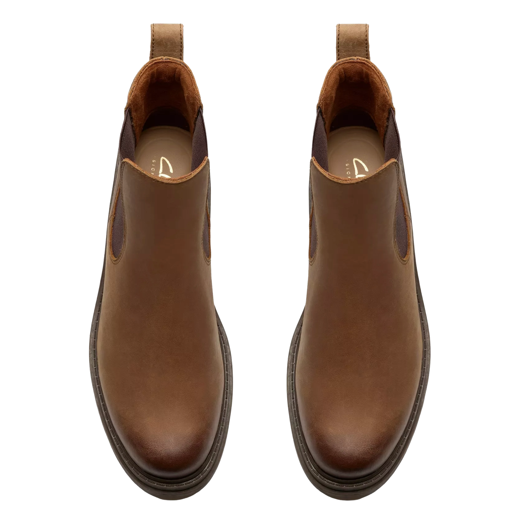 Boots Chelsea en cuir vieilli CLARKS Marron