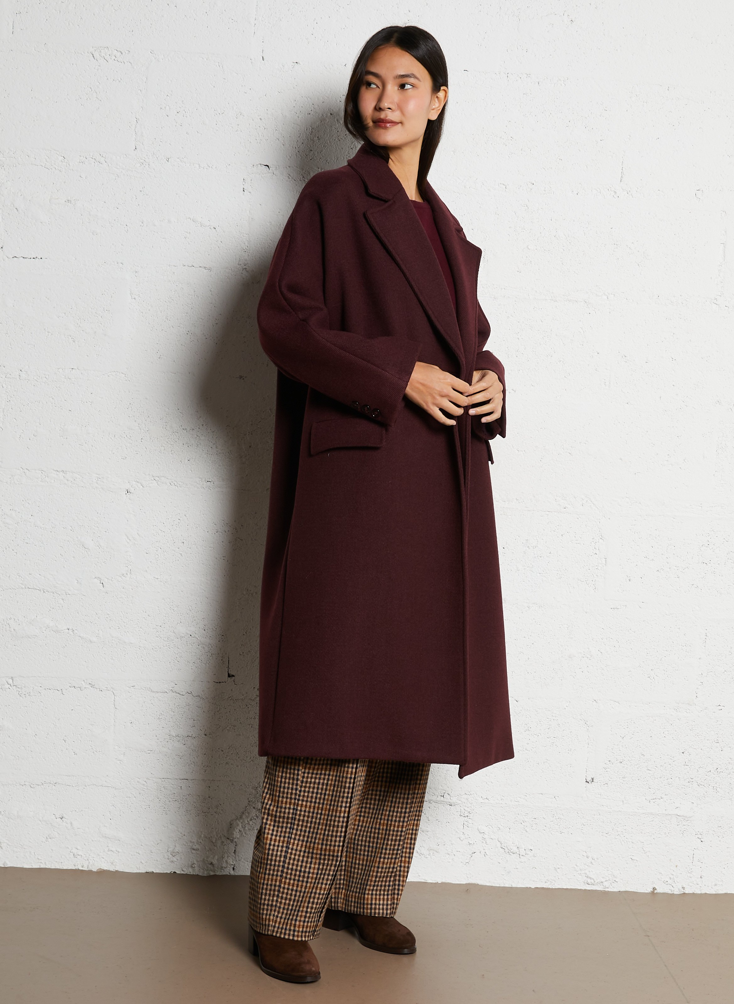 Manteau col tailleur  IMPERIAL Rouge