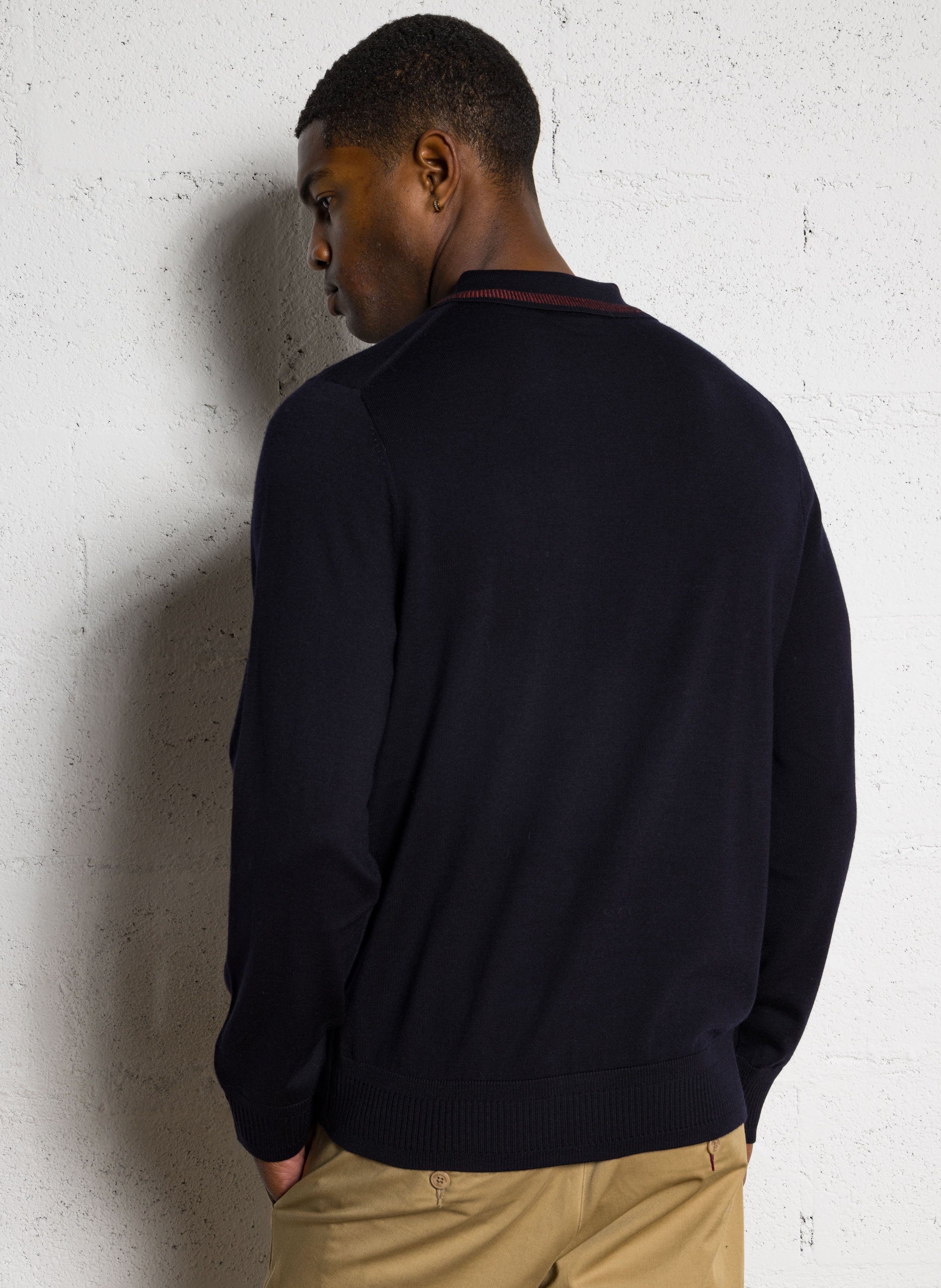 Straight-leg wool polo shirt PAUL SMITH Blue