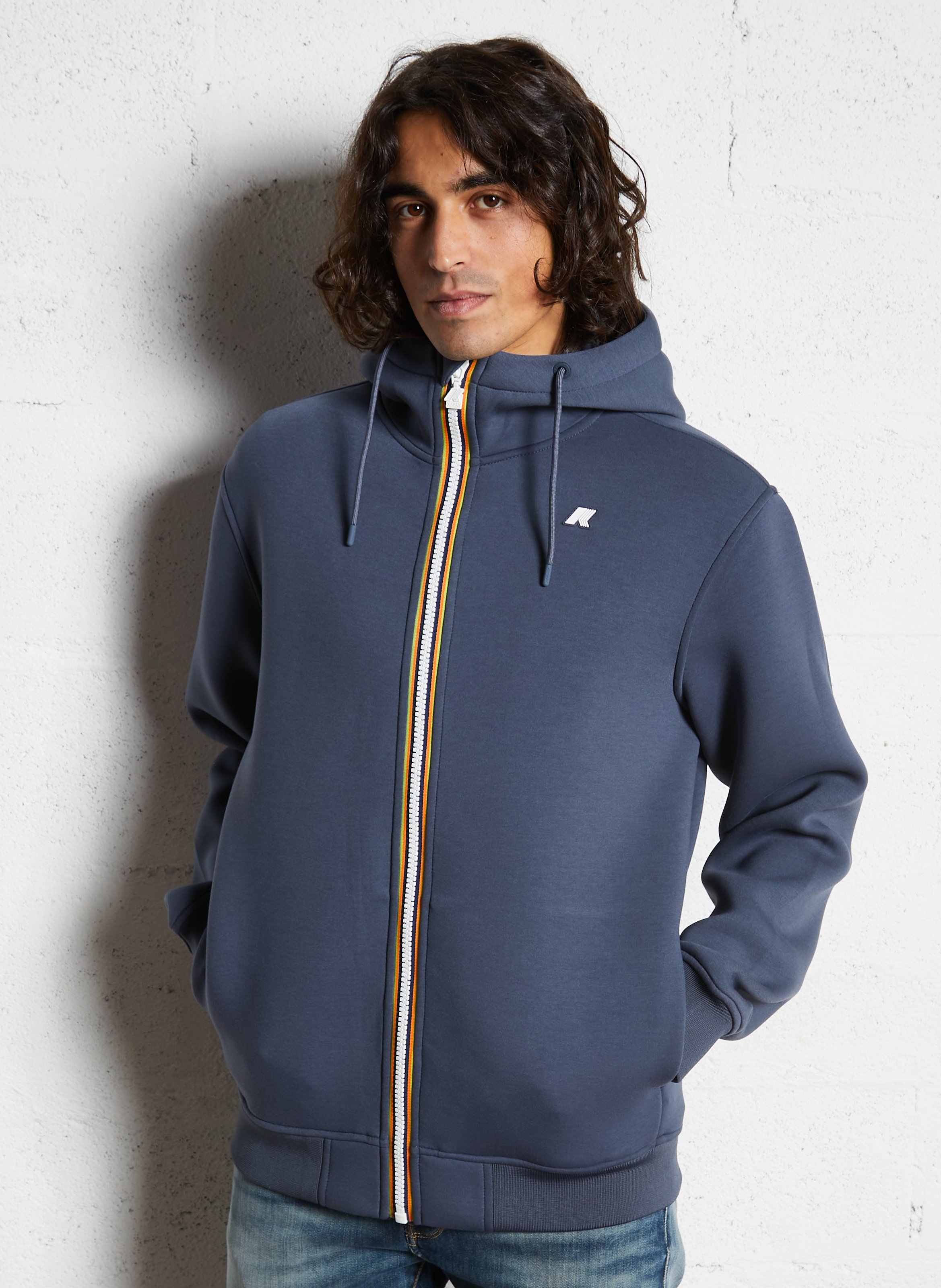 Sweat ample zippé à capuche K-WAY Bleu
