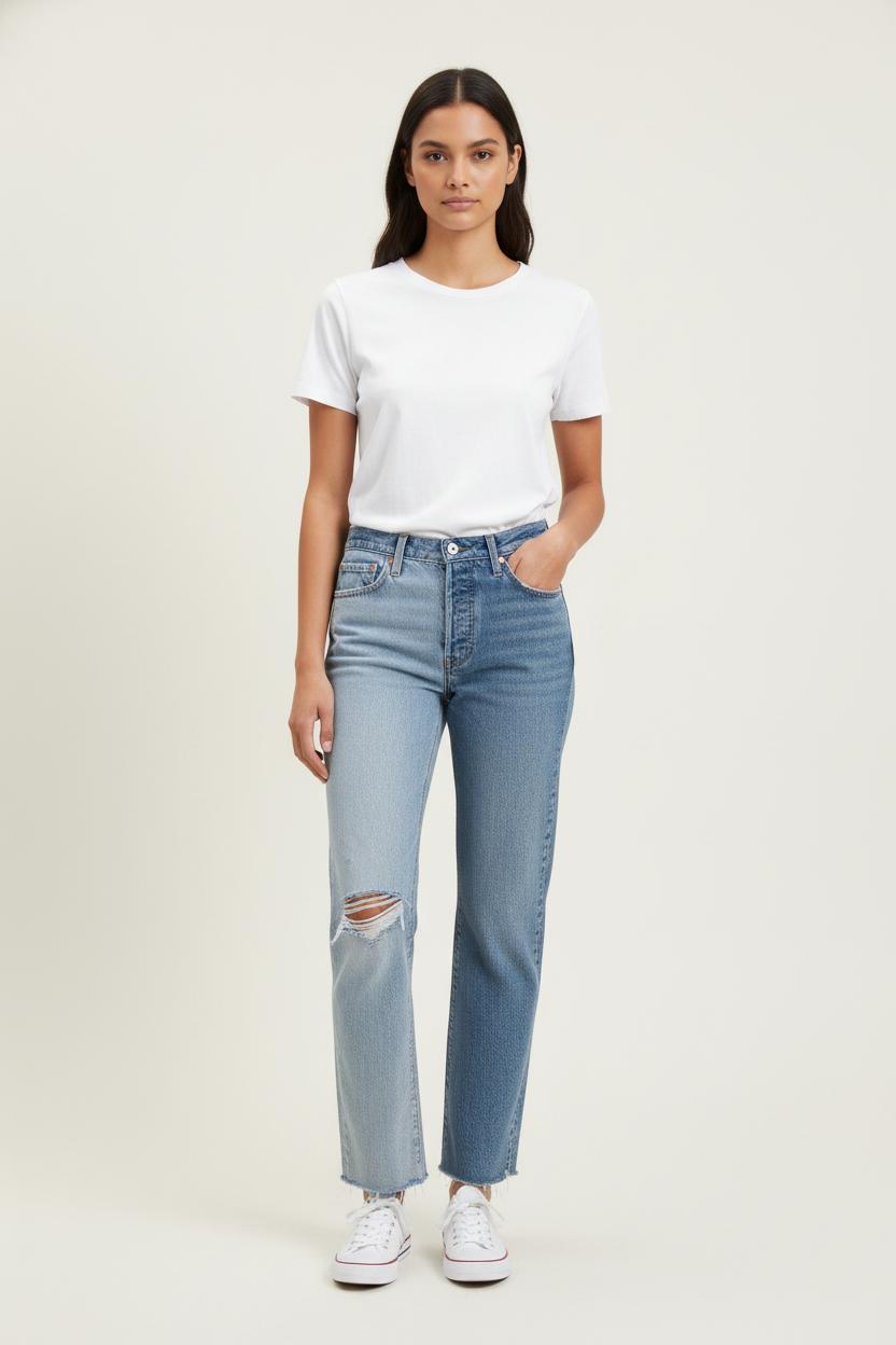Cropped slim jeans with studs LEVI'S - Seconde main Blue