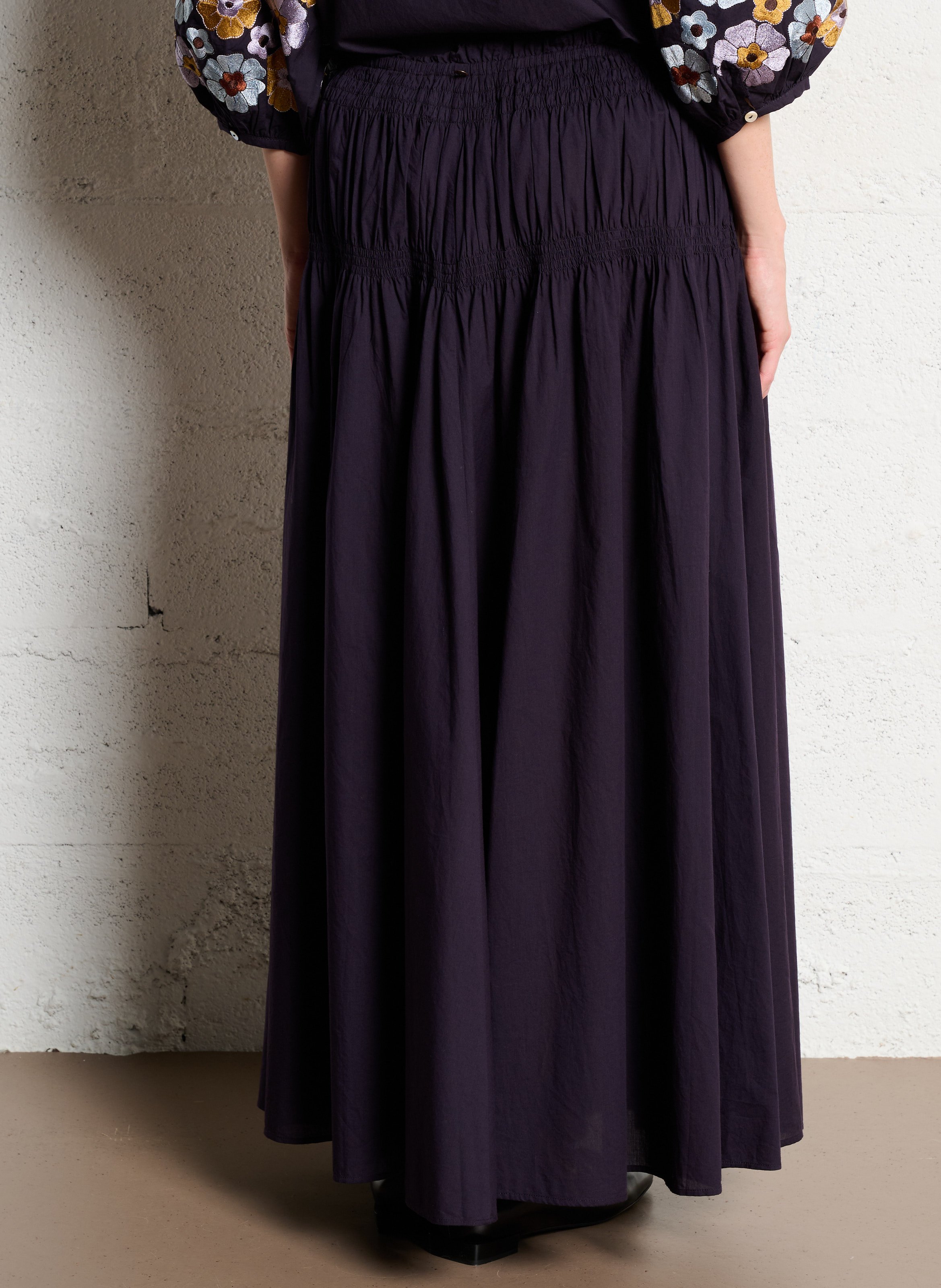 Lange, uitlopende, katoenen rok ANTIK BATIK Blauw