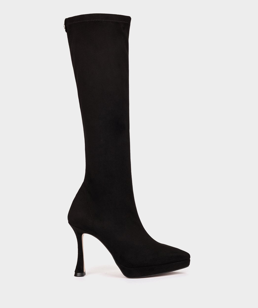 High Heel Stretch Fabric Black Suede Effect Boots PEDRO MIRALLES Black