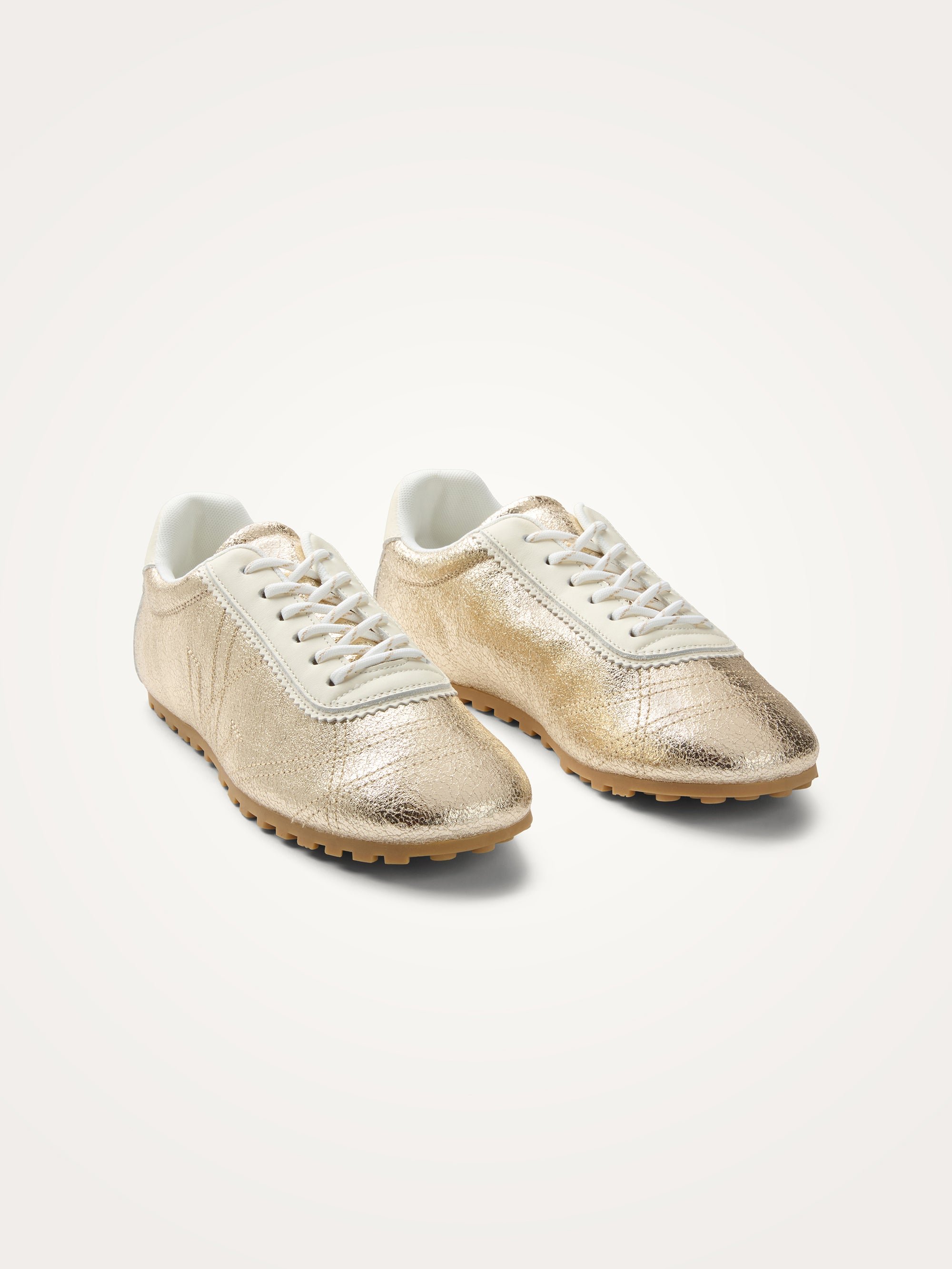 Sneakers with monogram sewn on a thin grooved sole VANESSA WU Golden