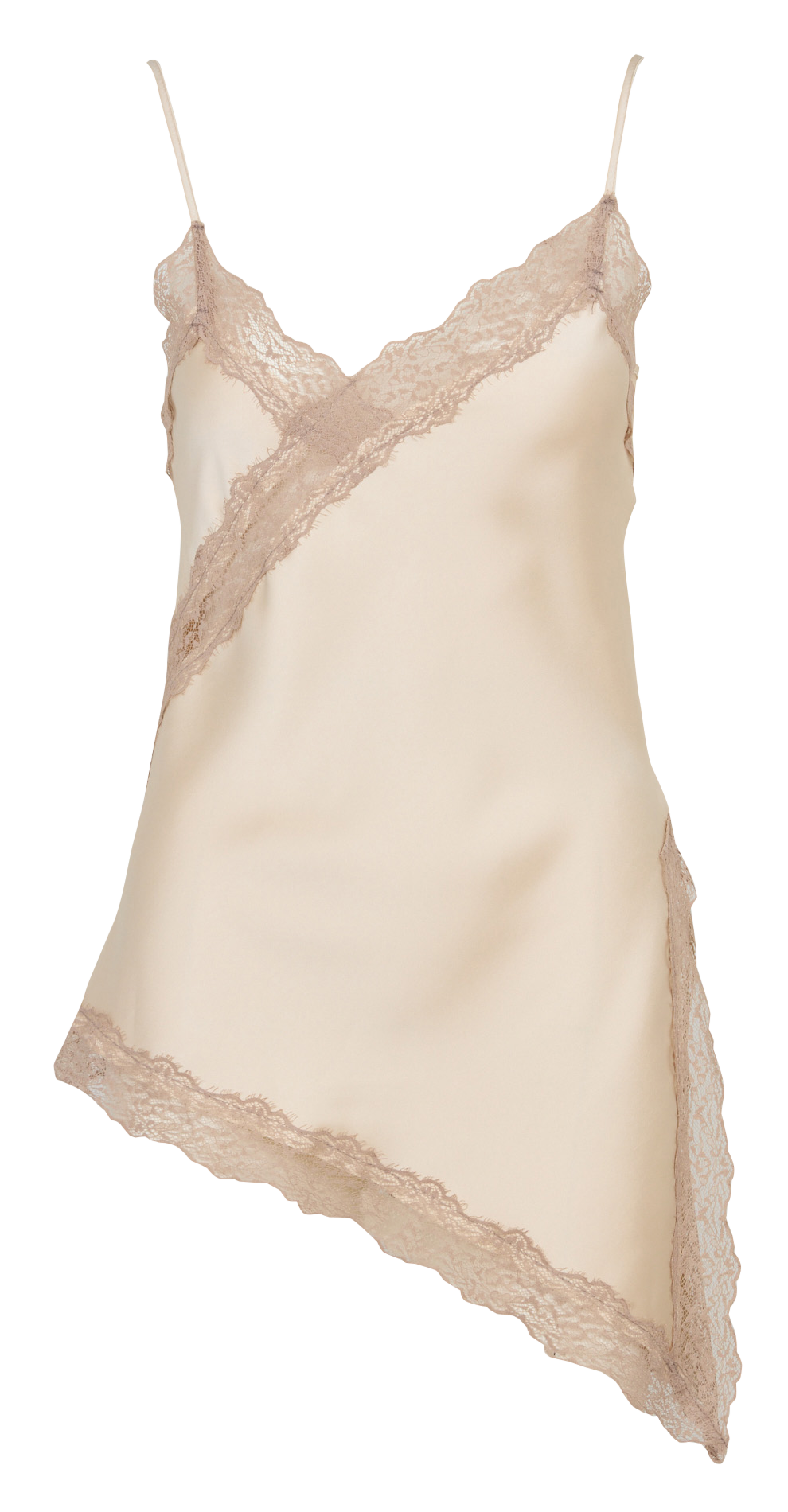 Straight V-neck satin camisole IMPERIAL Beige