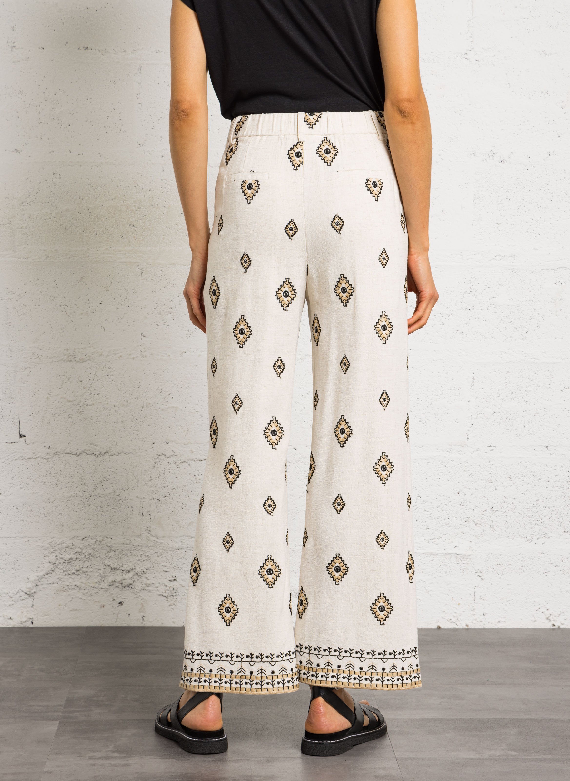 Azawood - Weite Hose mit hohem Bund SEE U SOON Beige