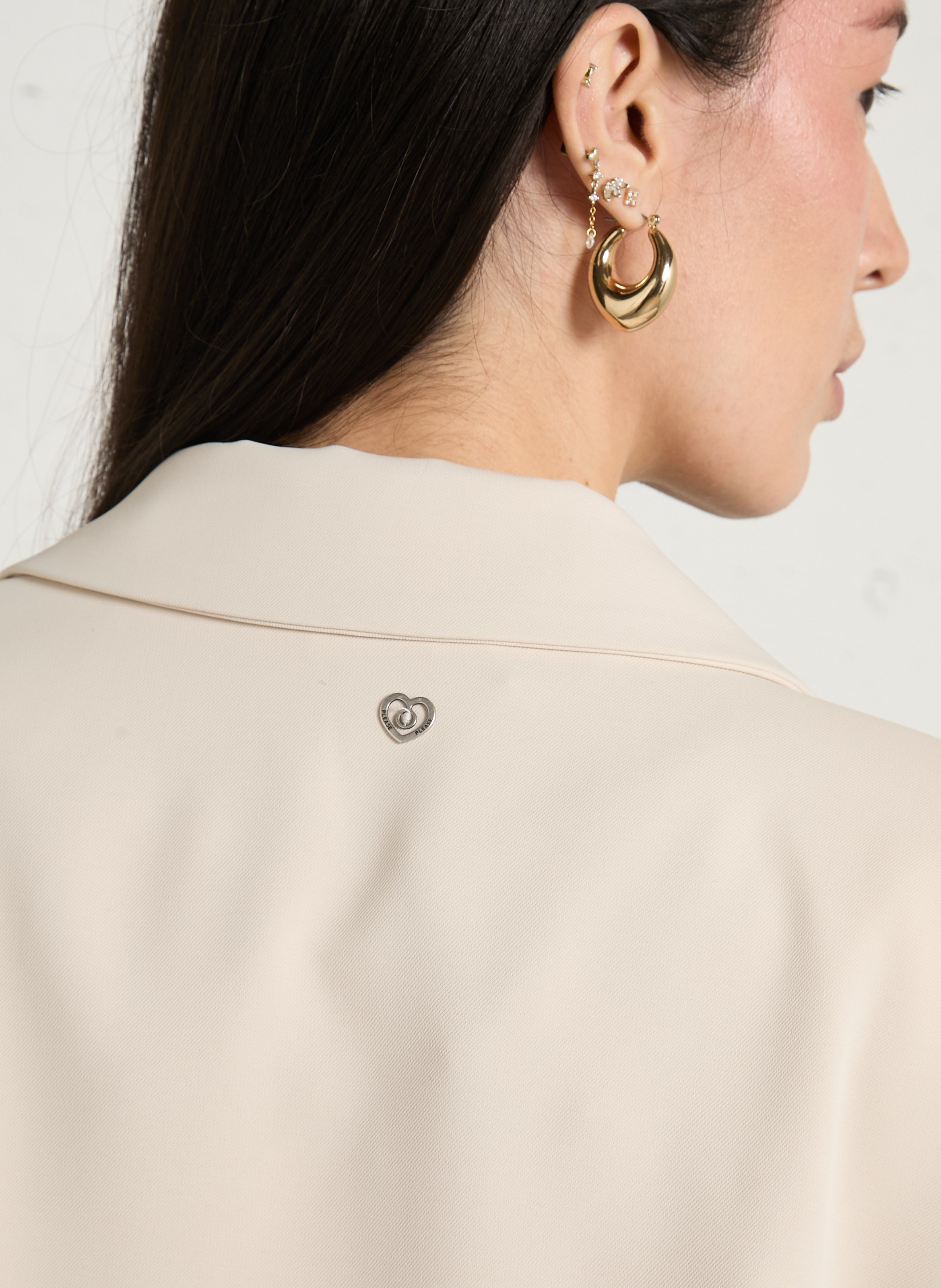 Veste tailleur fluide unie  PLEASE Beige