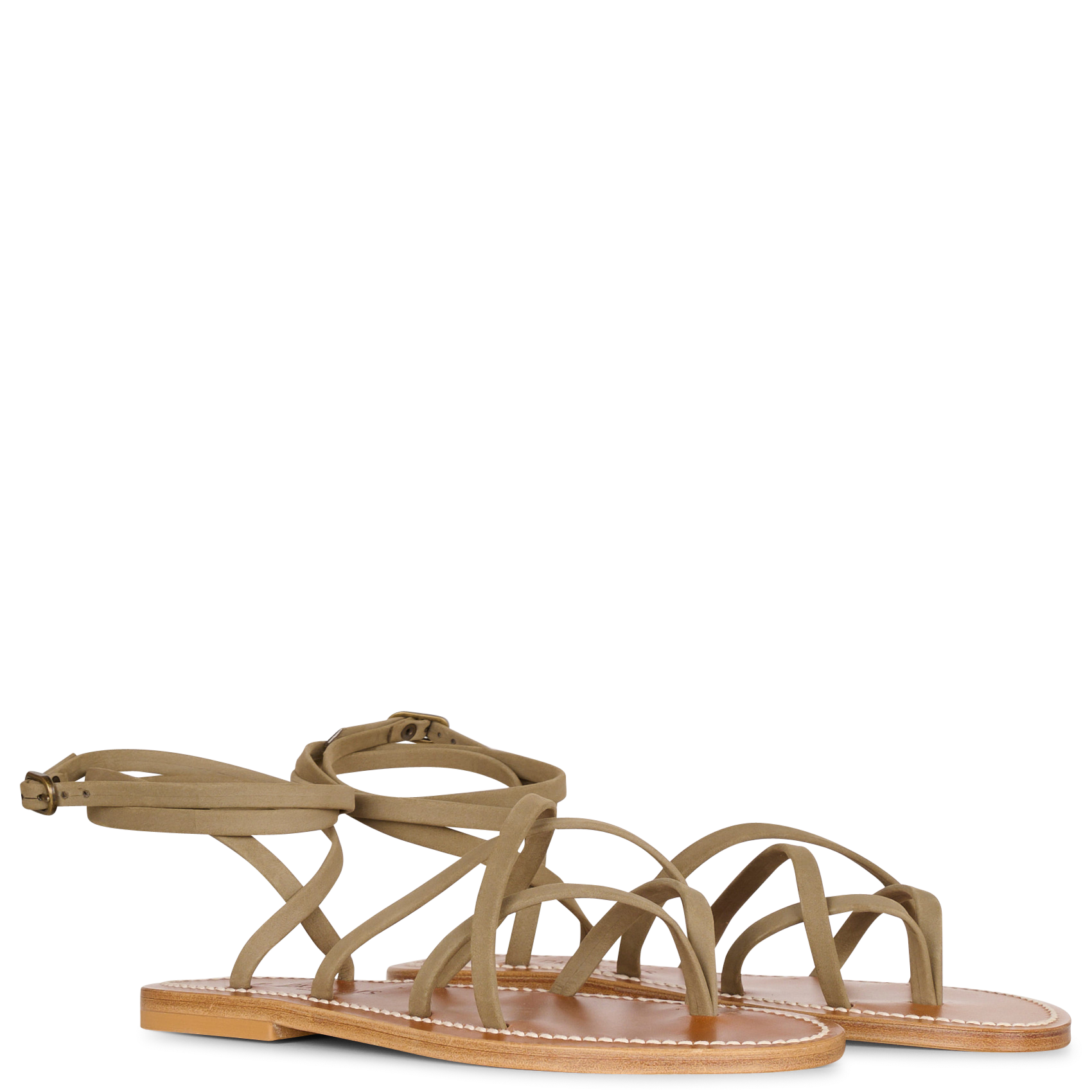 Leren sandalen K JACQUES Groen