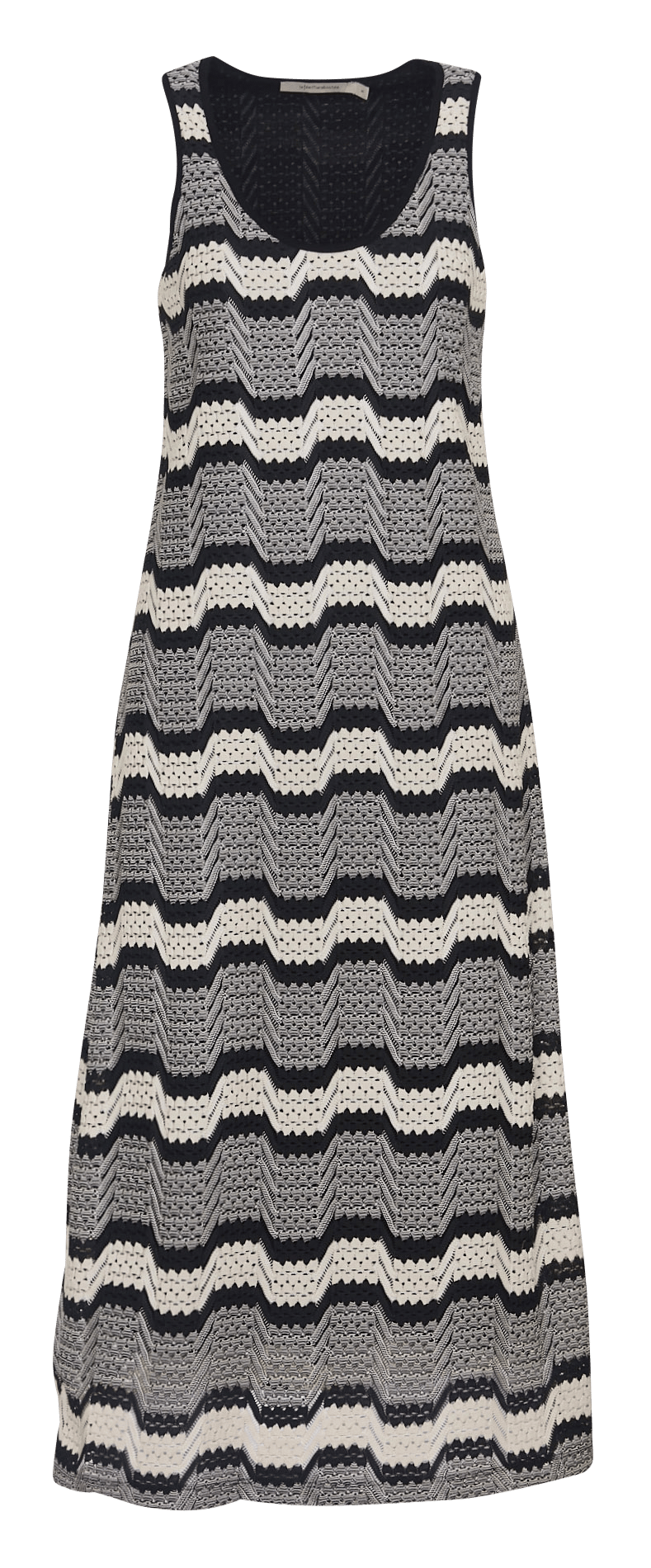 Robe longue col rond en crochet LA FEE MARABOUTEE Noir