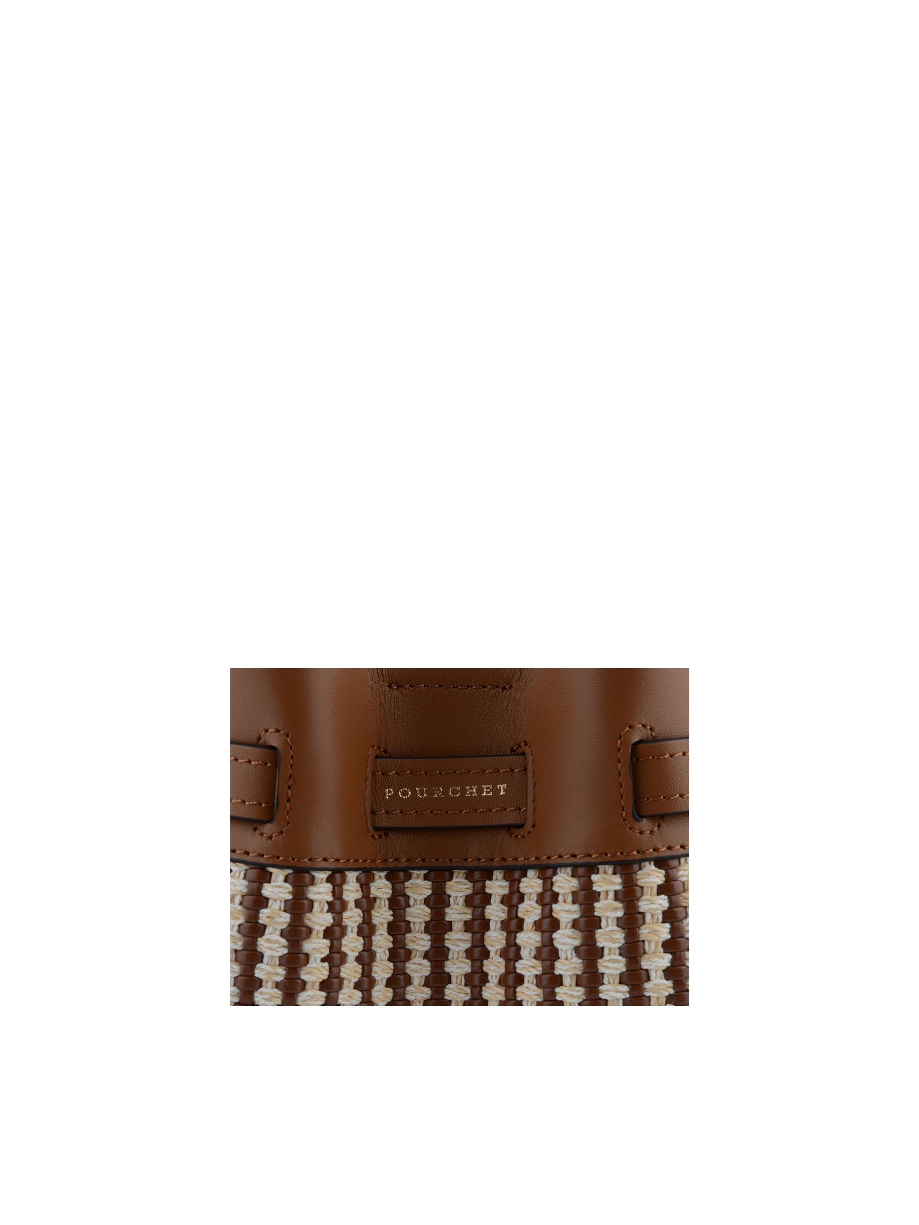 Calfskin leather shoulder bag POURCHET Golden