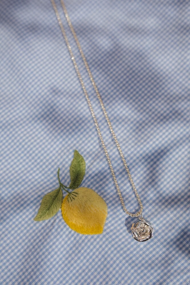 Gold-plated flower necklace MONSIEUR SIMONE Silver