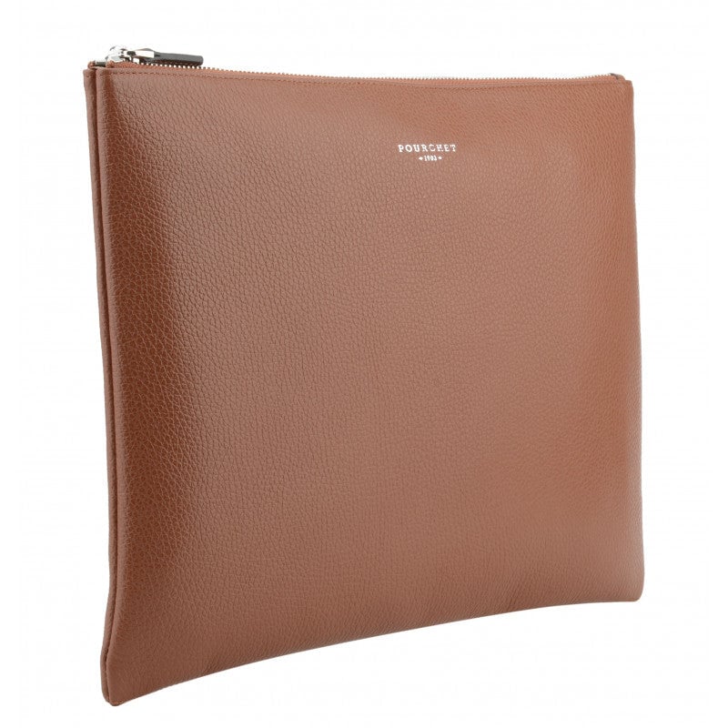 Calfskin leather shoulder bag Brown