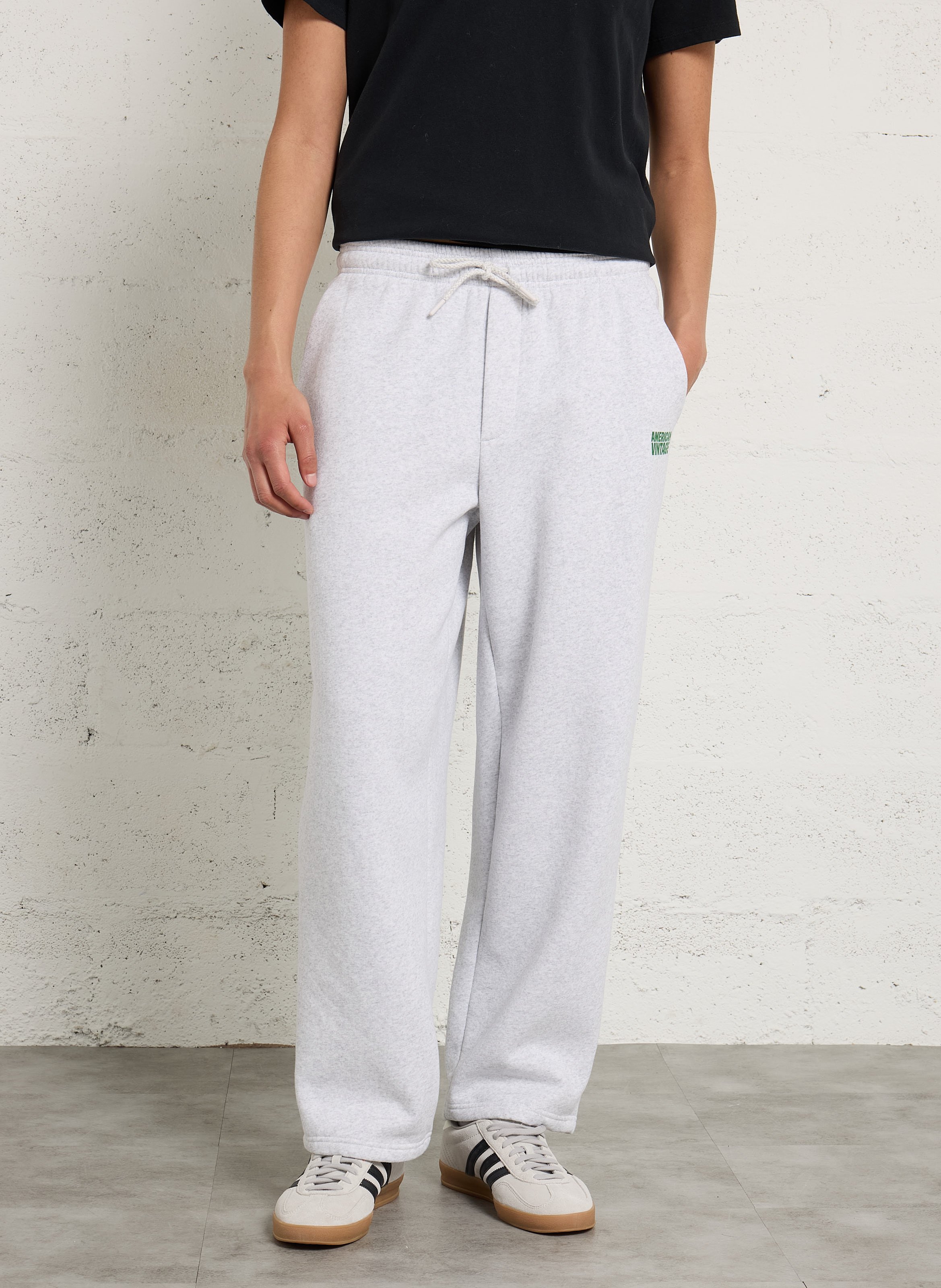 Rechte joggingbroek van molton AMERICAN VINTAGE Grijs