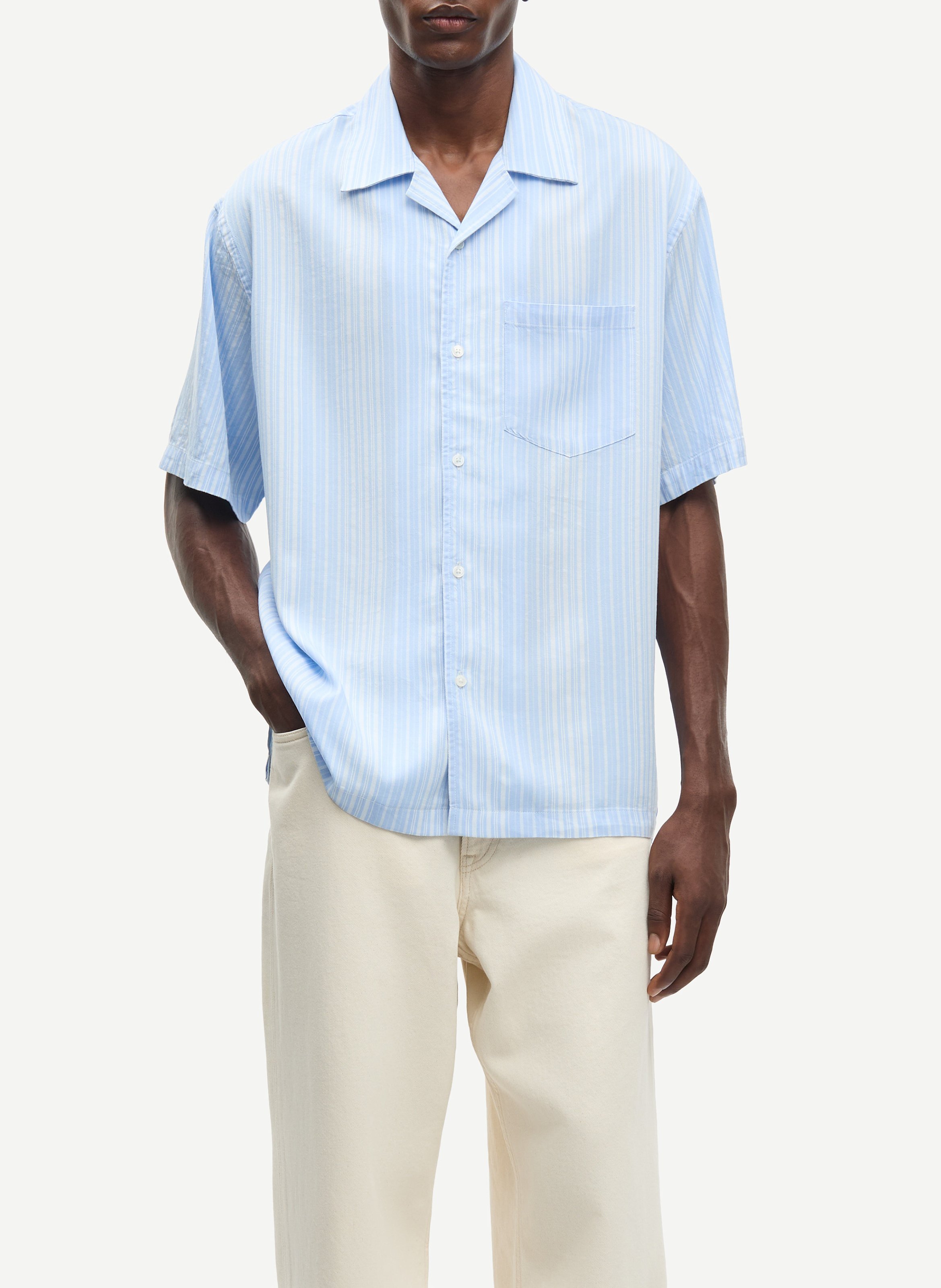 Chemise col classique rayée SAMSOE SAMSOE Bleu