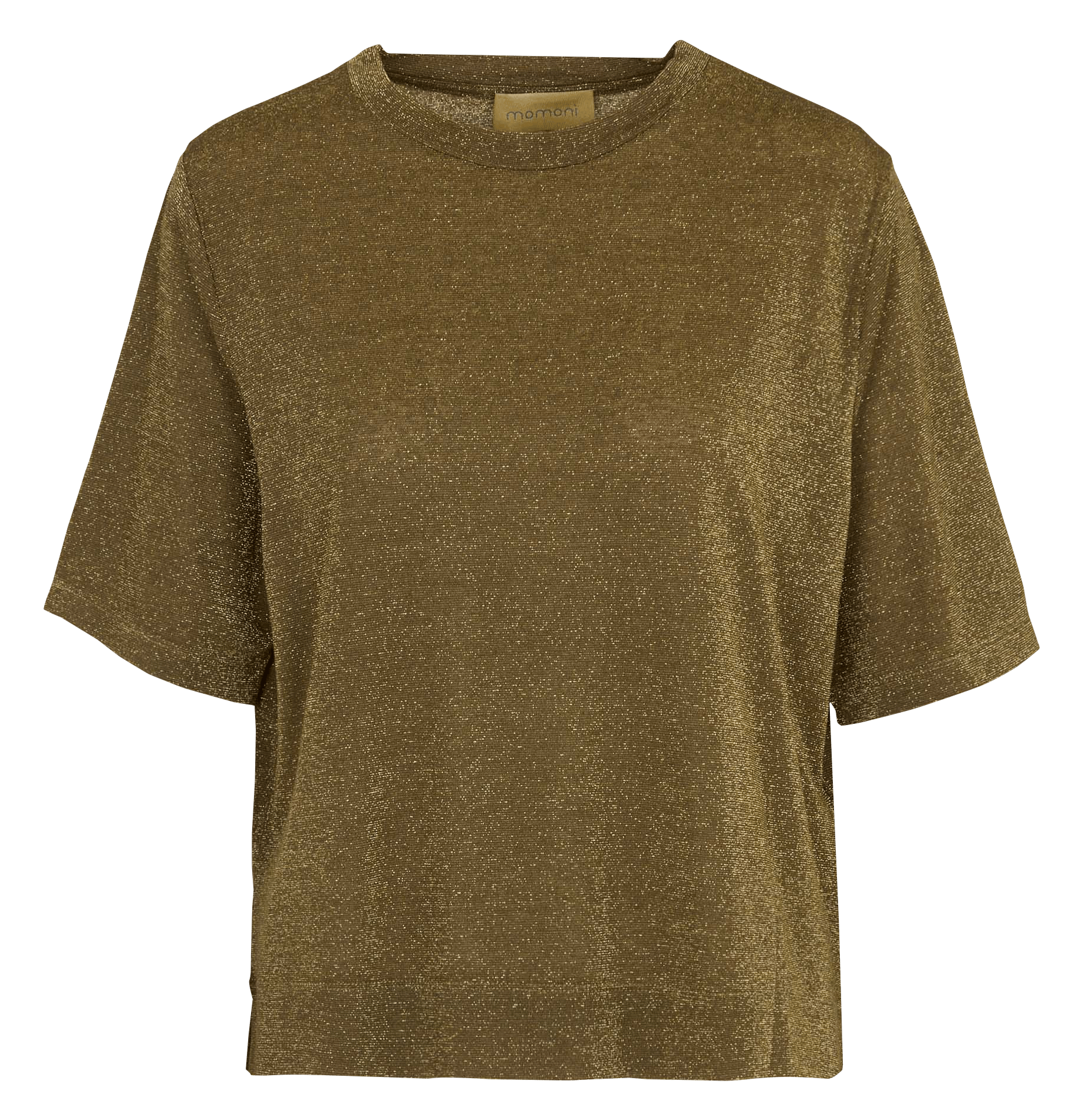 T-shirt met ronde hals en pailletten MOMONI Bruin