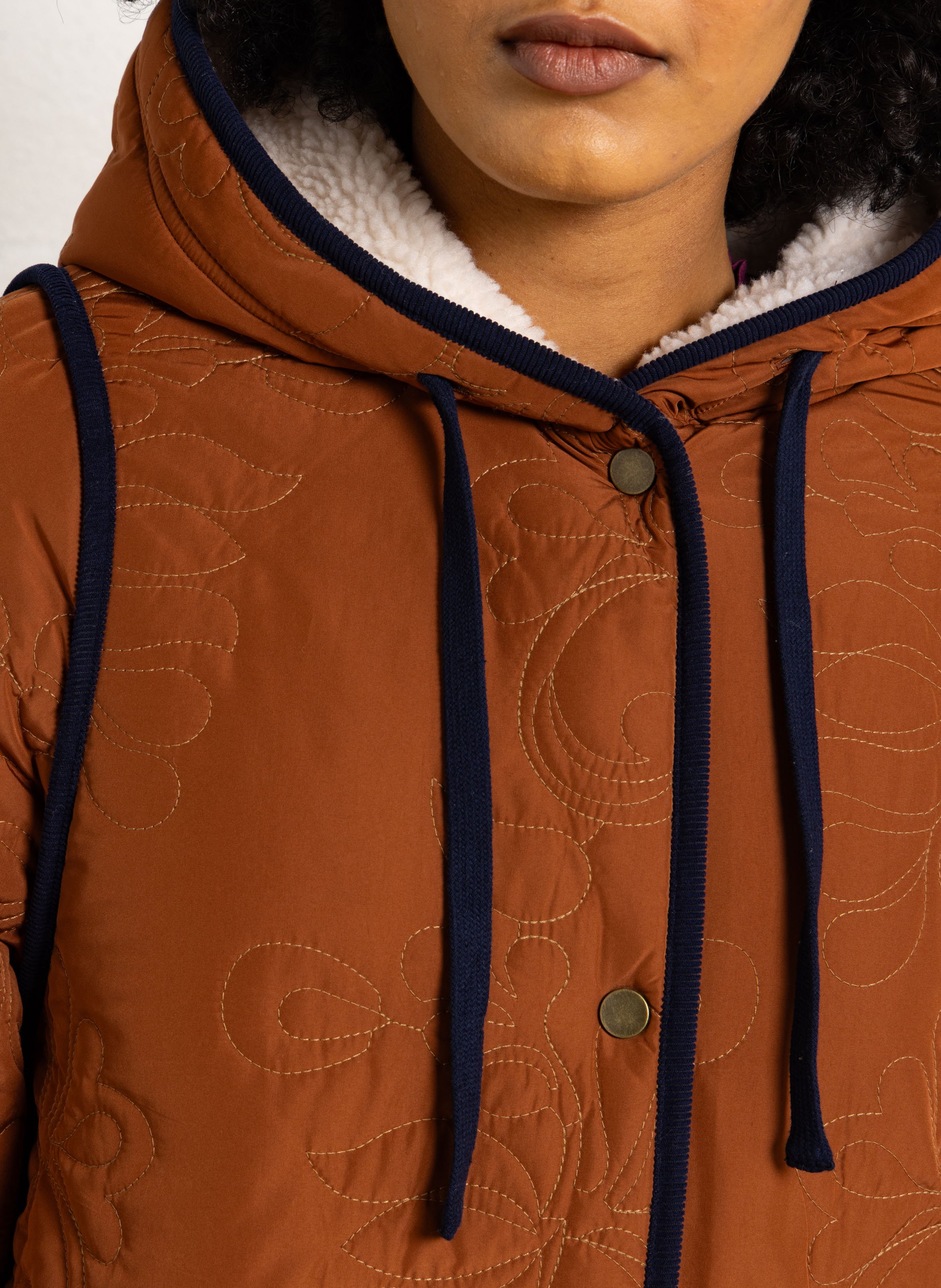 Coat with hood LOUISE MISHA Brown