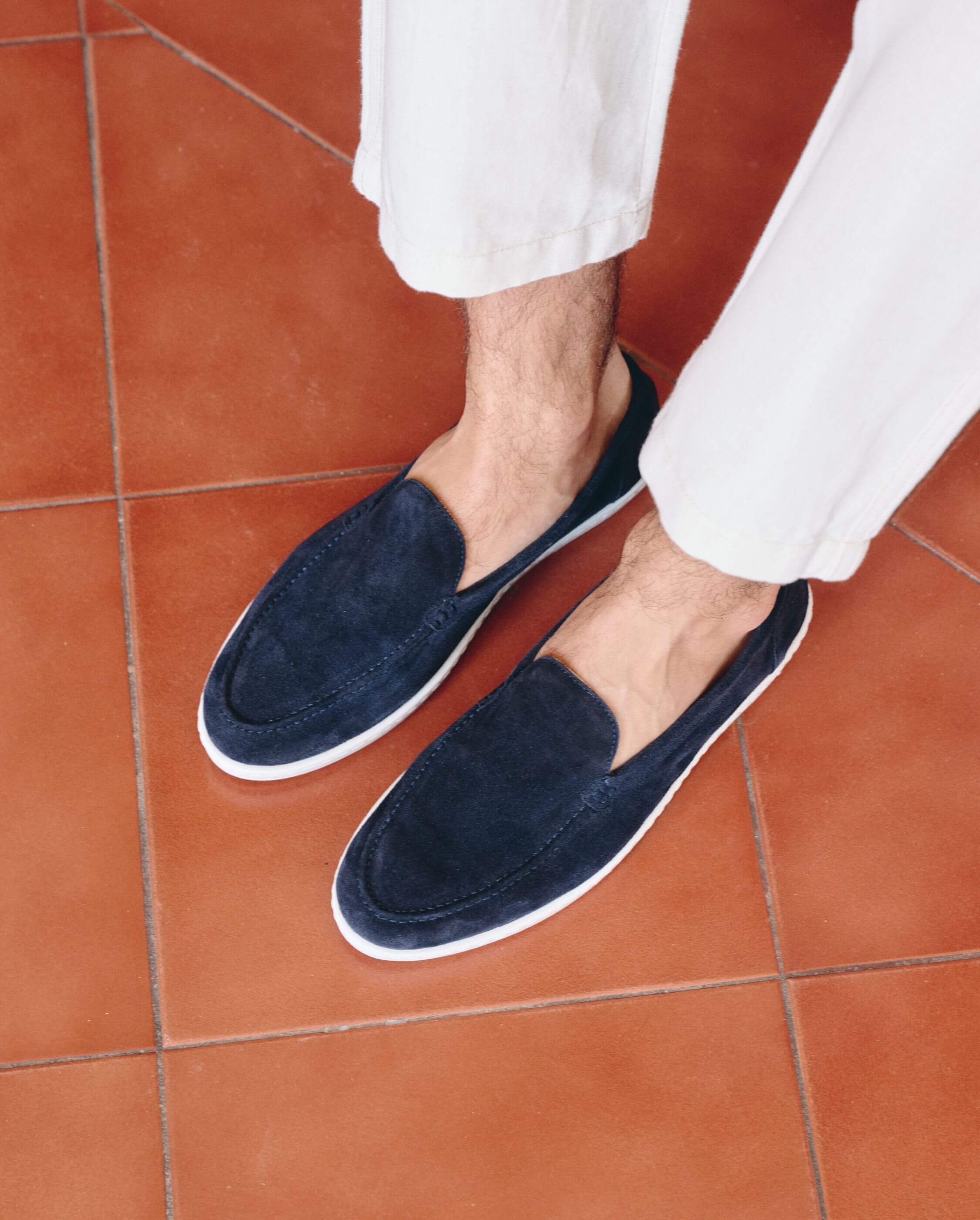Men's moccasin, navy suede ANGARDE Blue