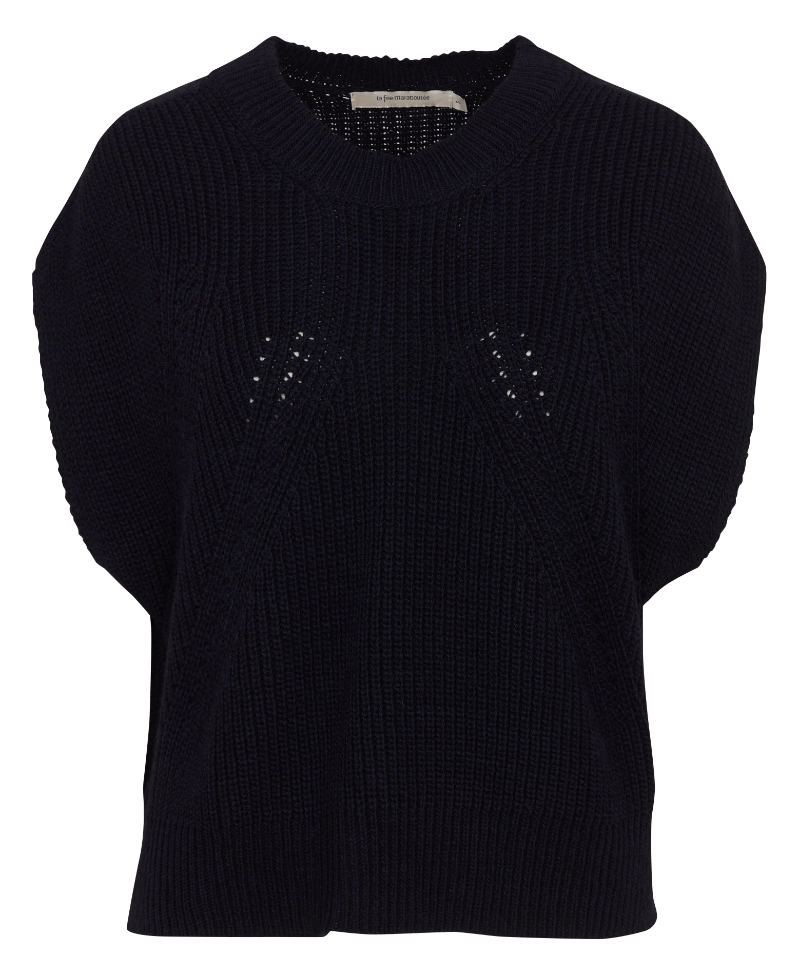 Weiter Pullover mit Bootsausschnitt aus Perlgewirken LA FEE MARABOUTEE Blau