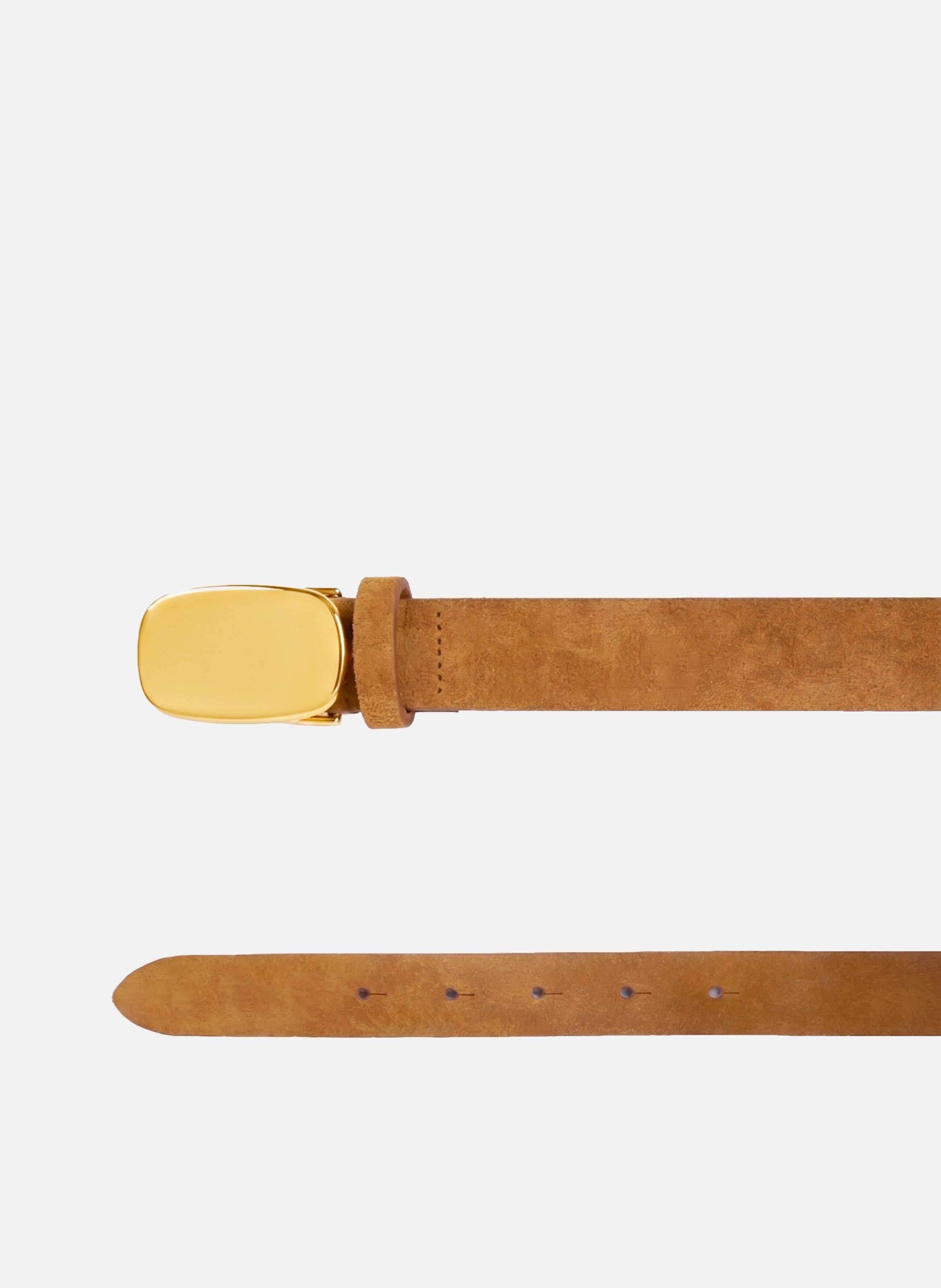 Gaia Suede Leather Belt JULES & JENN Brown