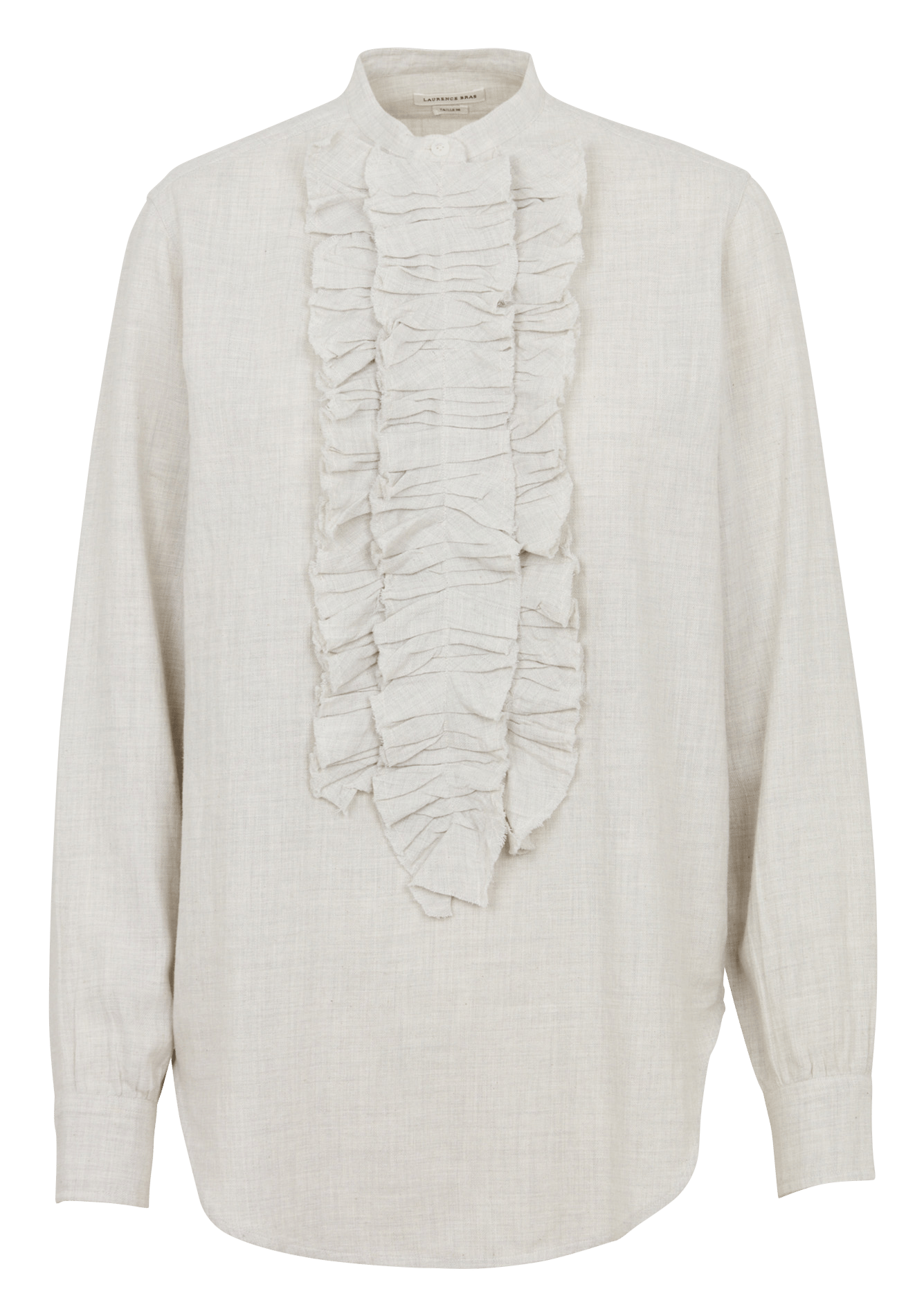 Chemise col officier en coton LAURENCE BRAS Blanc