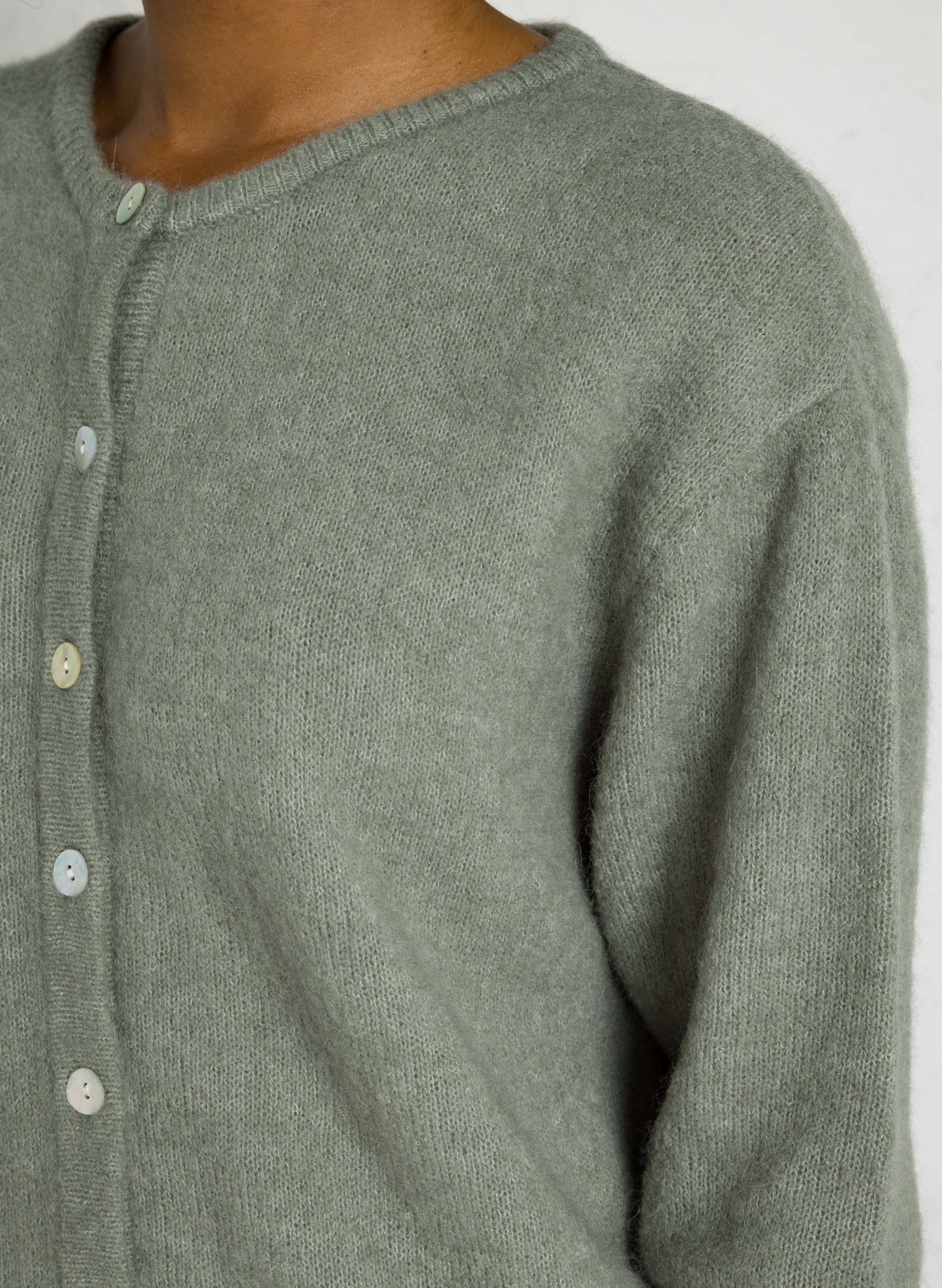 Gilet ample col rond en laine mélangée AMERICAN VINTAGE Vert