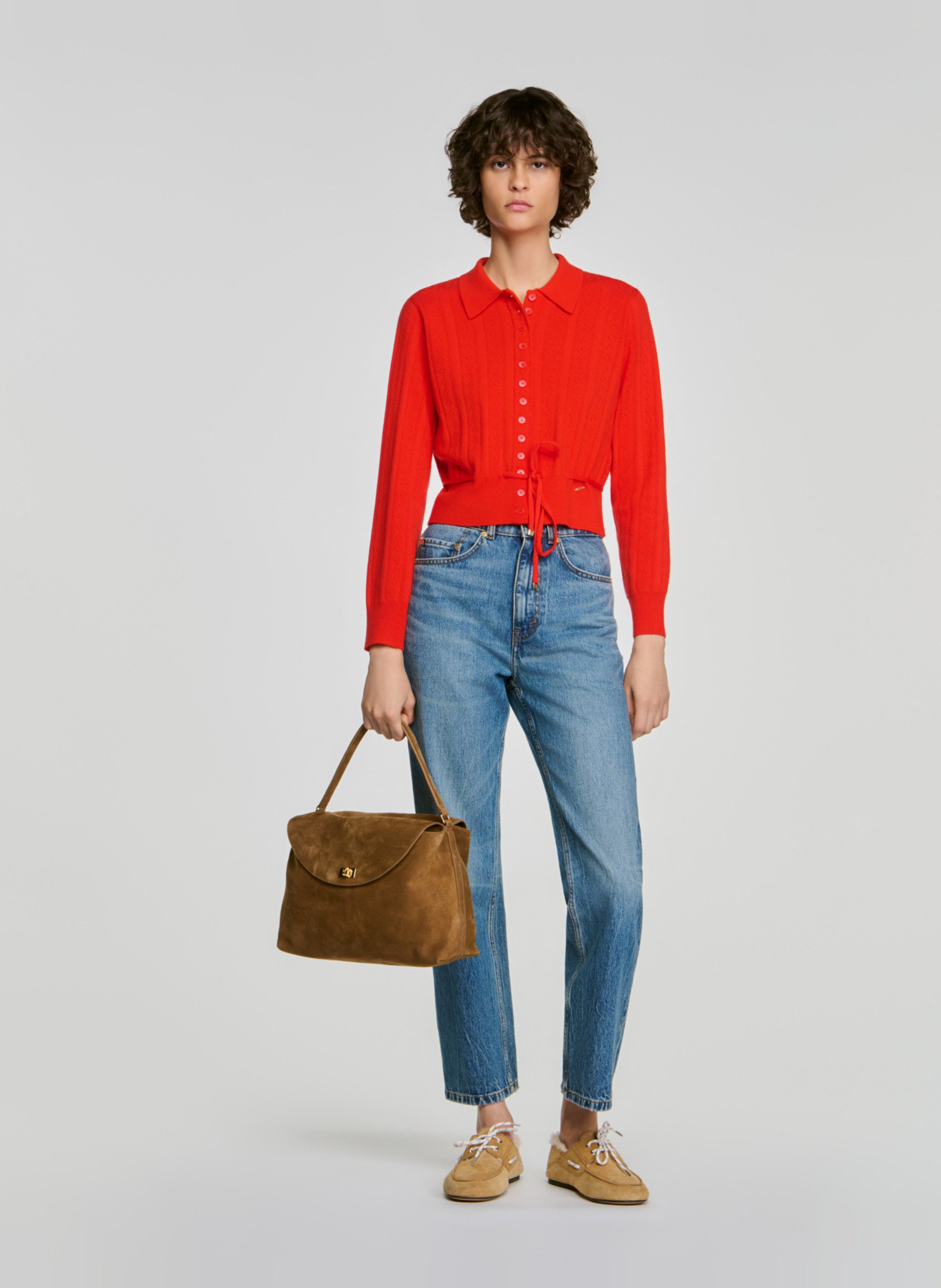 Suède handtas SANDRO Beige