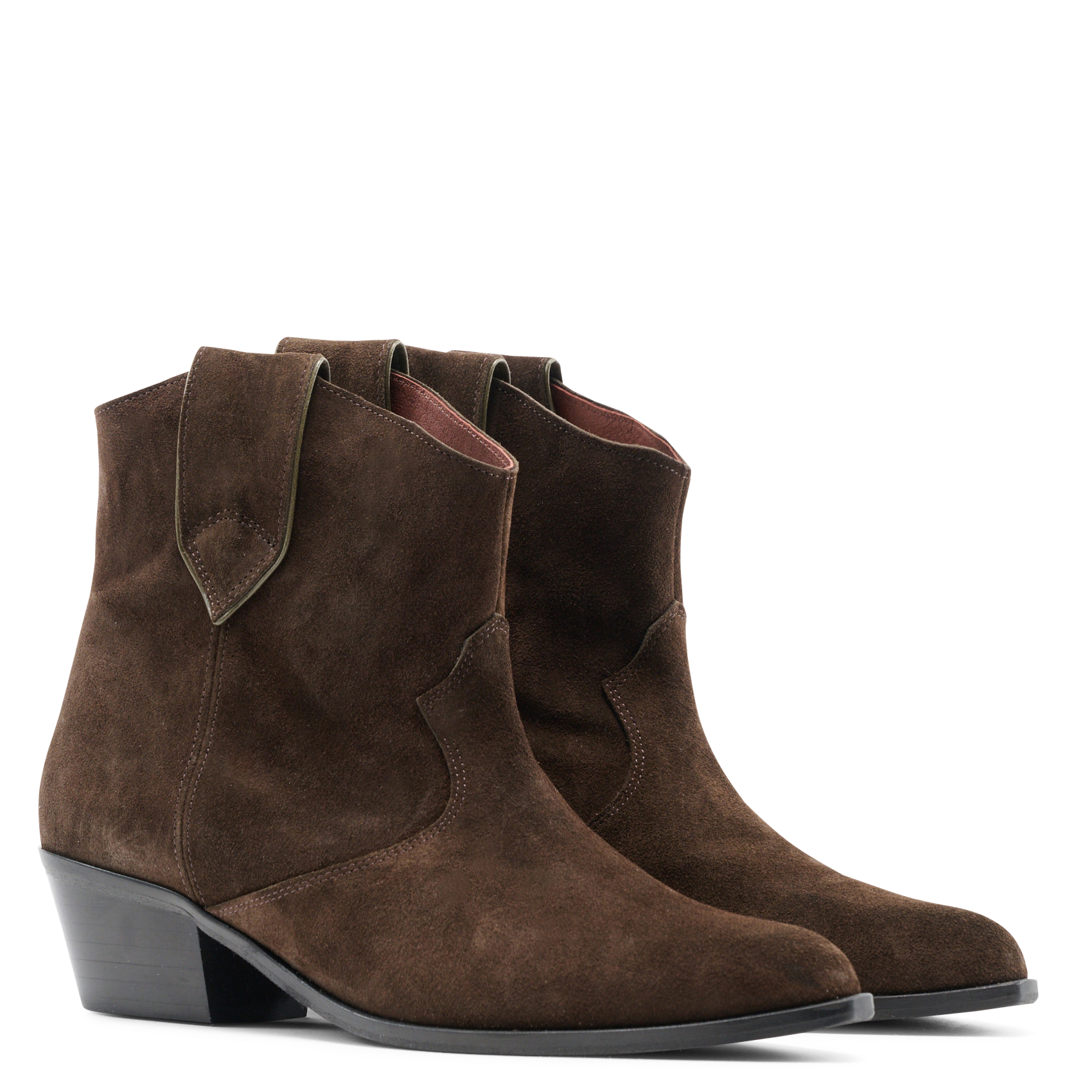Suede leather western ankle boots ANONYMOUS COPENHAGEN Green
