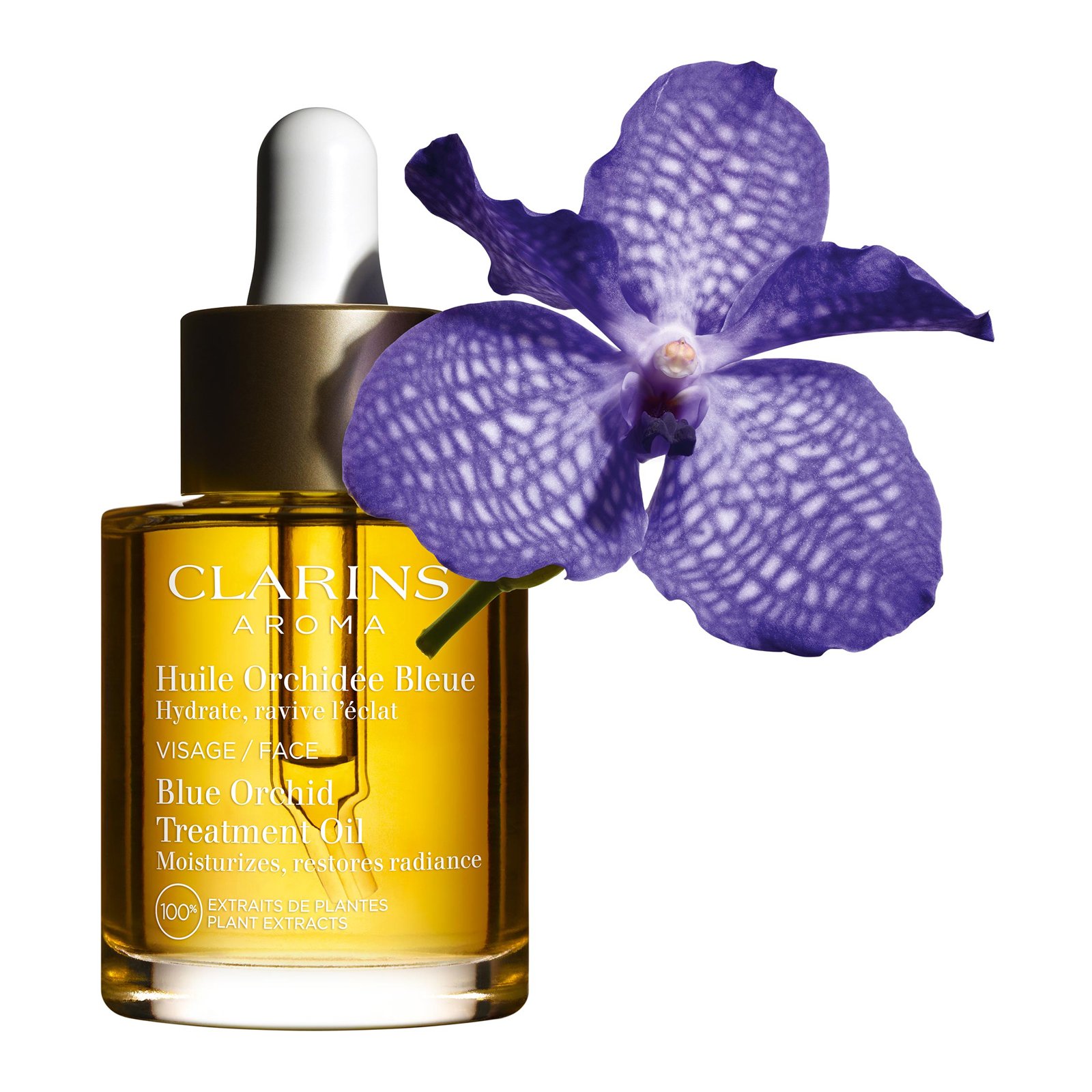 Gesichtspflege-Öl Orchidée Bleue - Spendet Feuchtigkeit, belebt den Teint - 100 % Pflanzenextrakt CLARINS No color